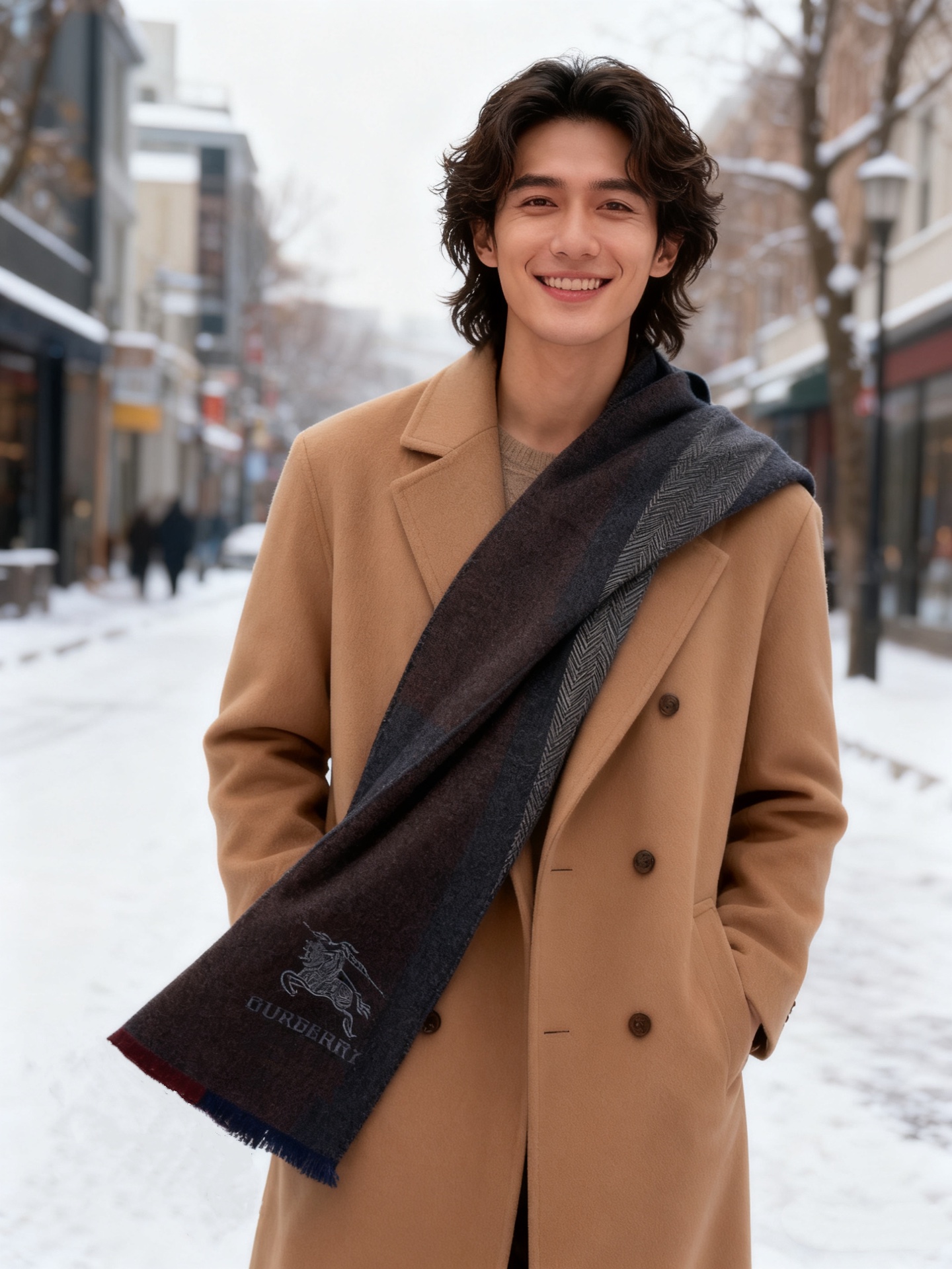 新款巴宝莉Bur羊绒男士精仿细腻围巾好看的要疯掉了，太有型太有魅力了！！！非常斯文时尚的秋冬单品！真的很