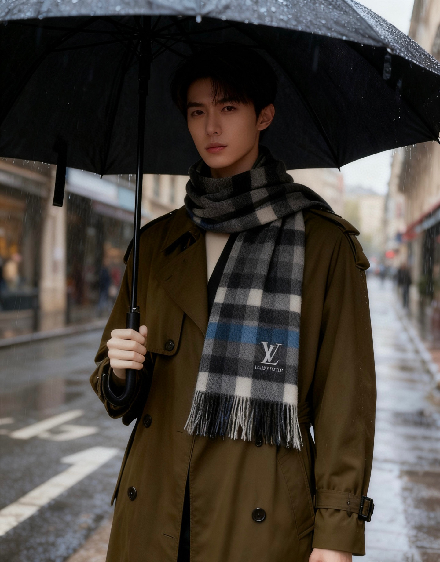 新款路易威登LV❗️羊绒方格子好看的要疯掉了👍太有型太有魅力了！！！非常斯文时尚的秋冬单品！真的很喜欢，