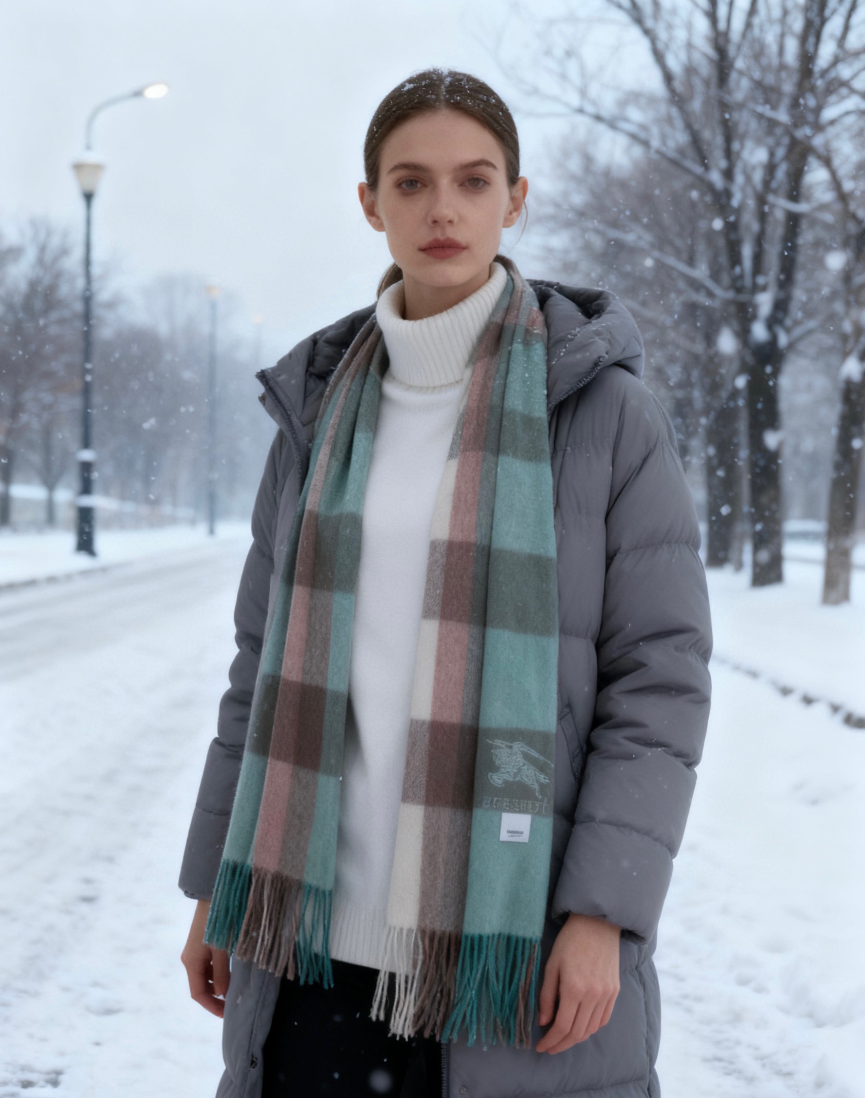 ☀️巴宝莉经典格子万年款，bbr战马刺绣🪡经典【大格披肩】品质手感好到不行‼️100%羊羔绒♨️高尖端产