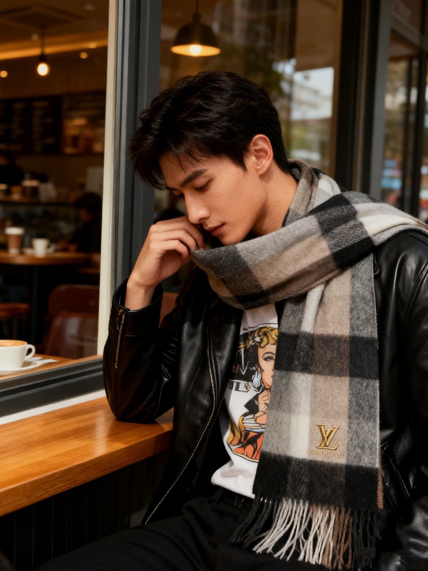 新款路易威登LV❗️羊绒方格子好看的要疯掉了👍太有型太有魅力了！！！非常斯文时尚的秋冬单品！真的很喜欢，