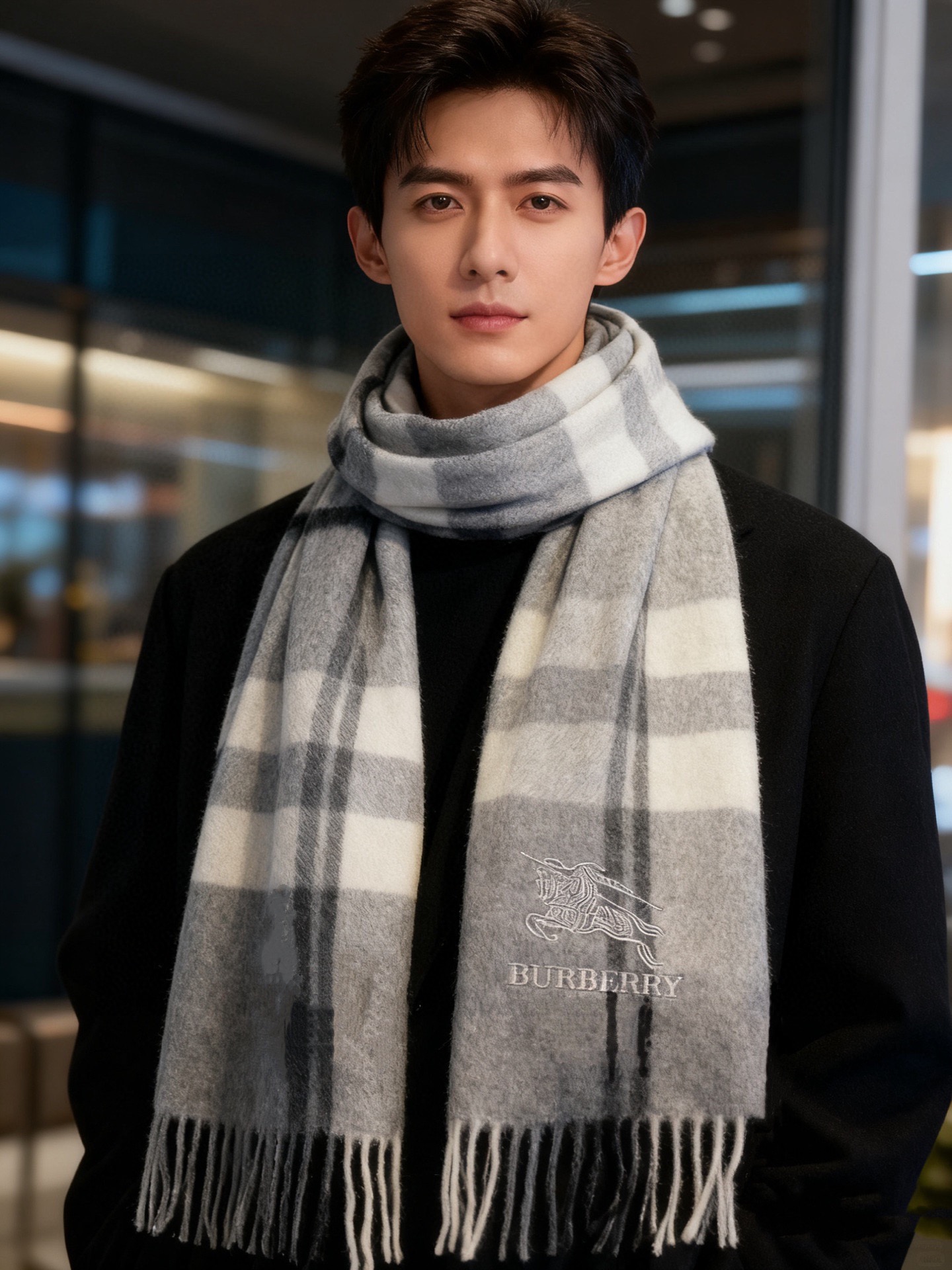 新款巴宝莉高品质进口羊绒围巾 惊爆上架 海外专柜最新男士女士情侣 羊绒围巾国内专柜都没上架 从款式到面料