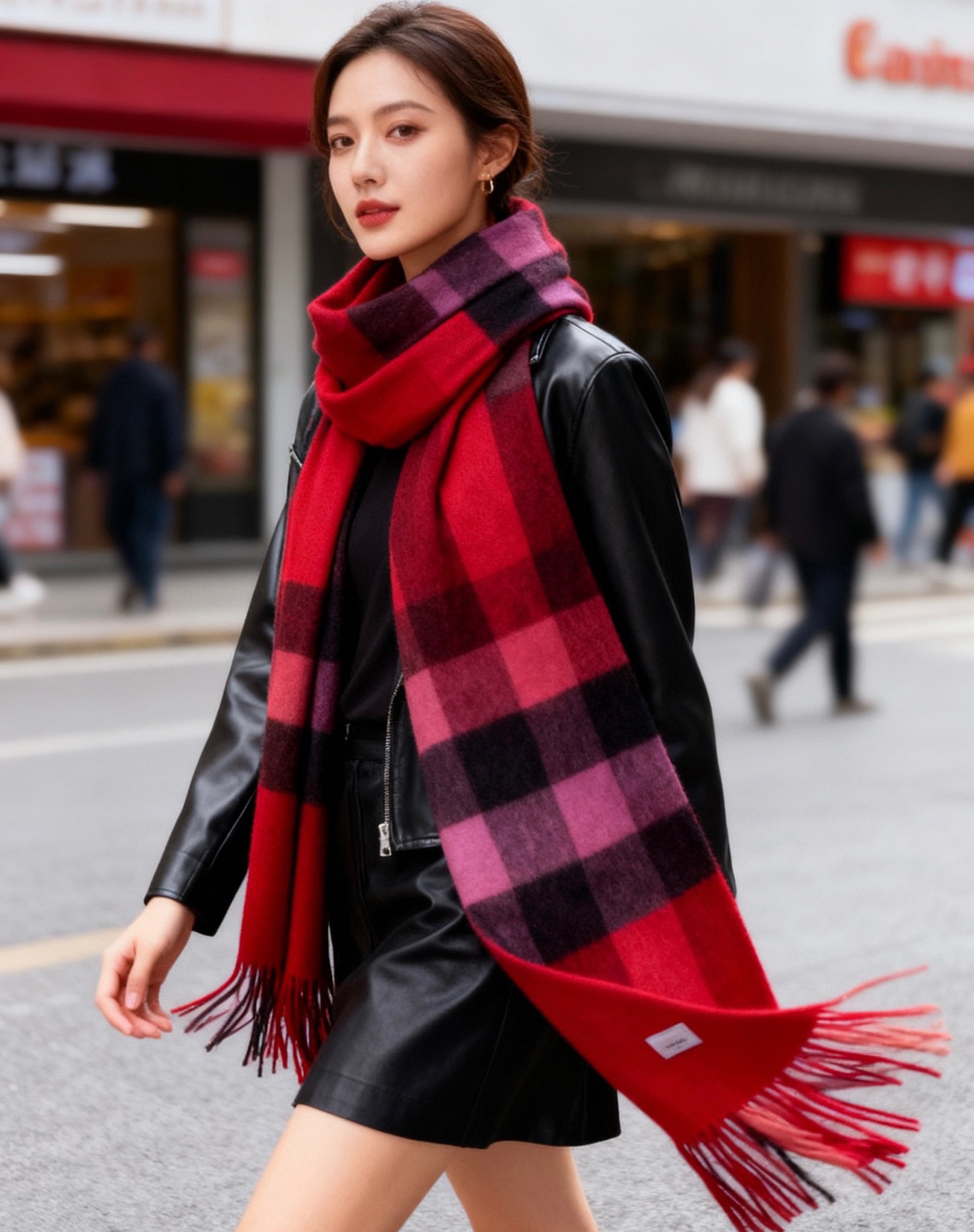 ☀️巴宝莉经典格子万年款，bbr战马刺绣🪡经典【大格披肩】品质手感好到不行‼️100%羊羔绒♨️高尖端产