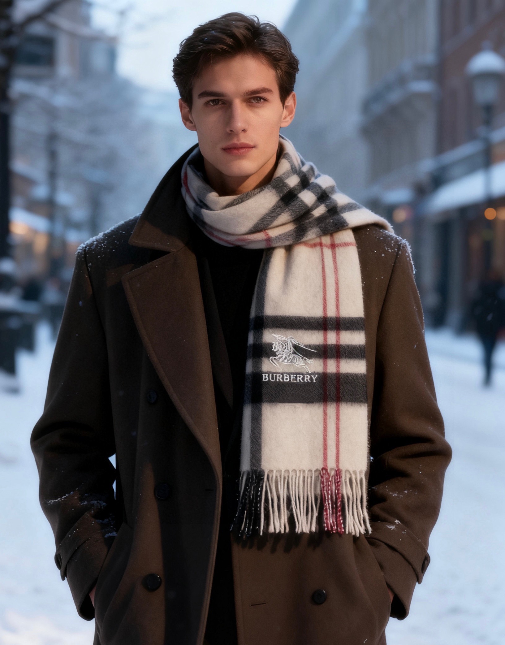 。巴宝莉经典格纹战马刺绣男女福利款❗️😍殿堂级御用芭芭家战马的经典格羊毛围巾🧣独家渠道货bulingbu