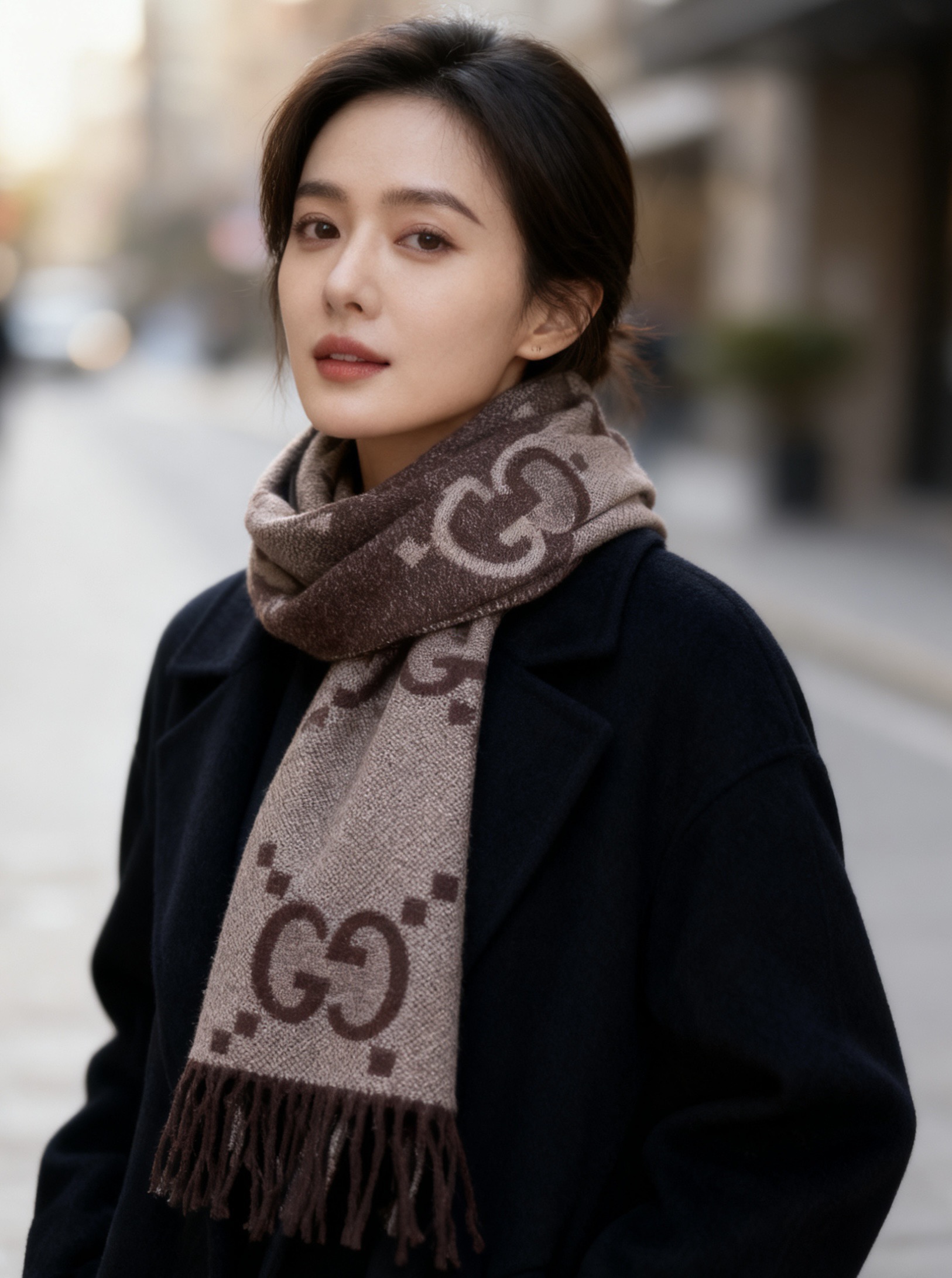 GUCCI（古奇）官网同步！代购级别！最新双面两用古驰围巾，永远加分的G秋冬单品！各种穿衣风格都可以和她