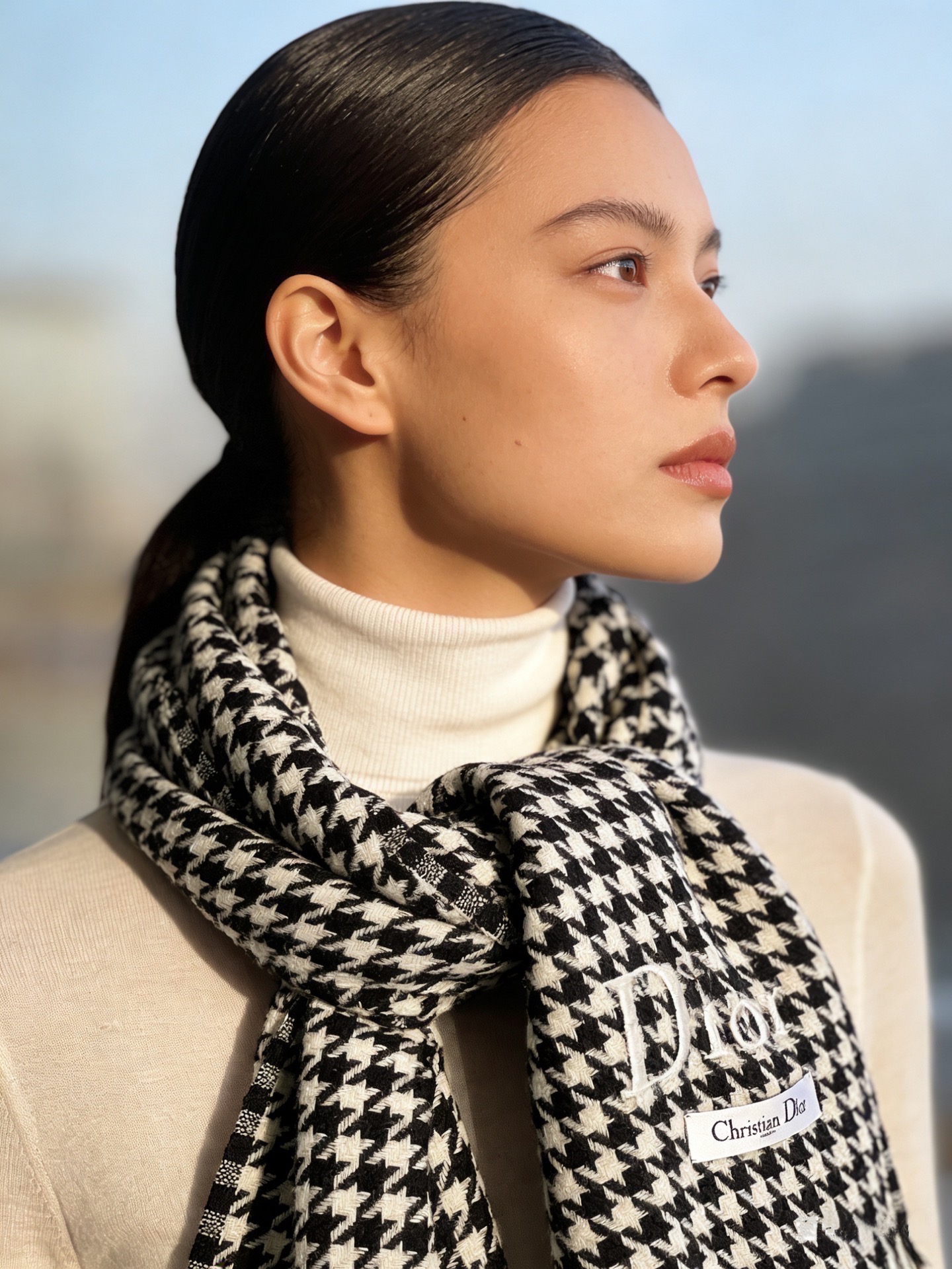 迪奥Dior尾单新款千鸟格拼色羊毛围巾，直接出欧洲的，正儿八经的正品订单…和大货一起出来，不用多流弊的文