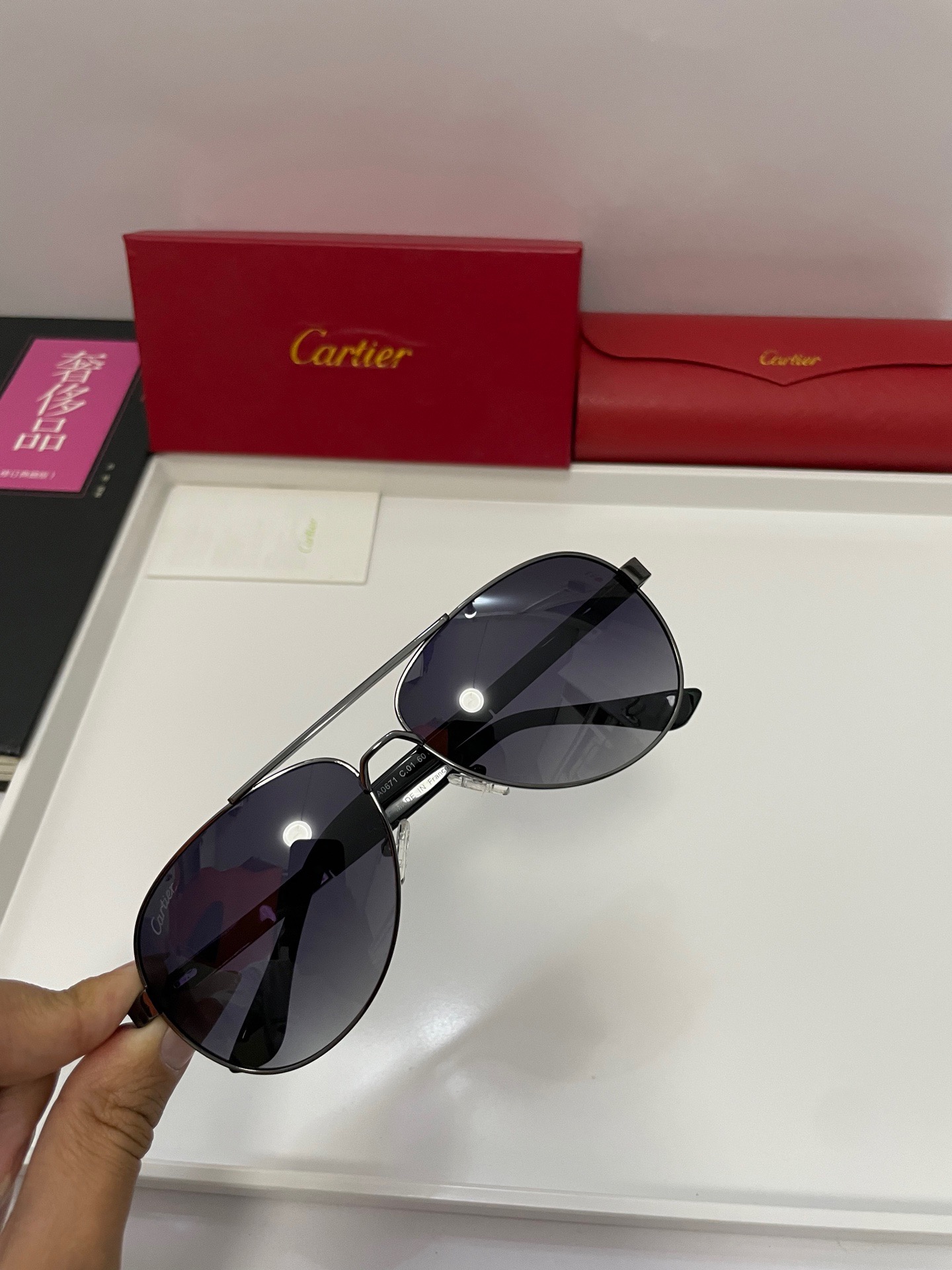 Солнцезащитные очки Cartier в стиле авиаторов унисекс
