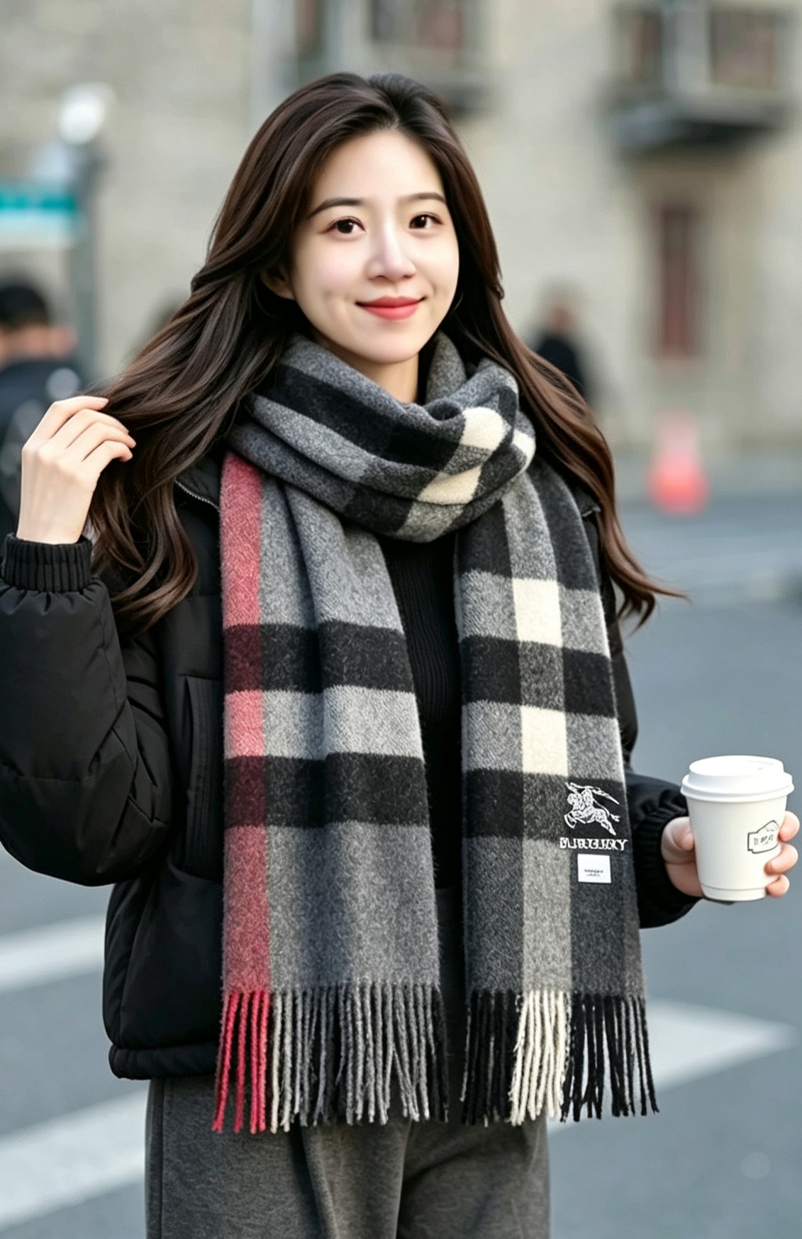 Burberry Metallic Check Scarf
