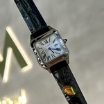 Cartier Santos Watch AAAA Quality Replica
 Blue Women Men Crocodile Leather Frosted Casual Quartz Movement Alligator Strap