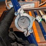 Online
 Cartier AAA
 Watch Blue Set With Diamonds Quartz Movement