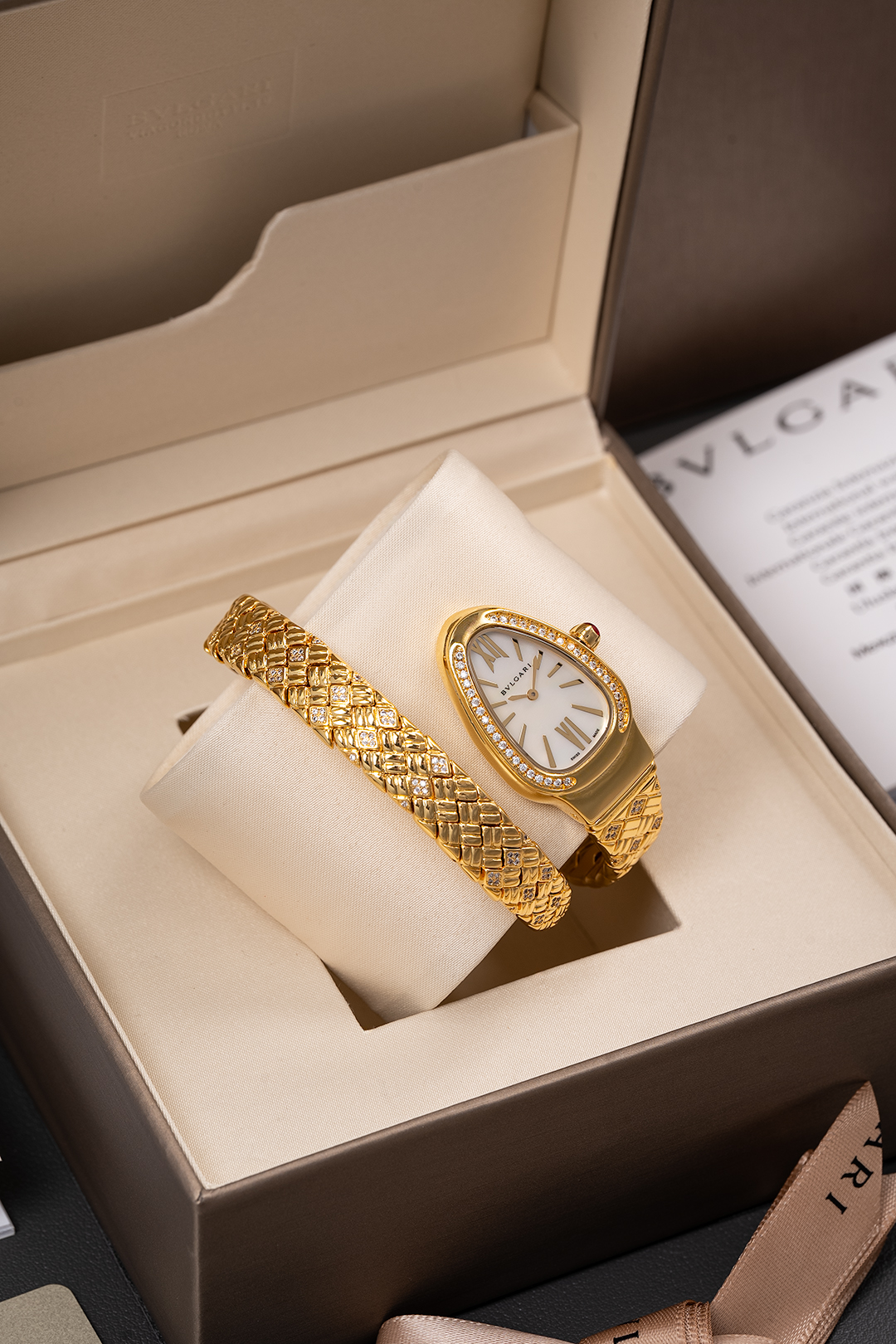 Bvlgari Serpenti Spiga Women's Watch, Quartz Movement, Gold-Tone Stainless Steel 3 o 1iofg04f67b3hp416h01t4roe616