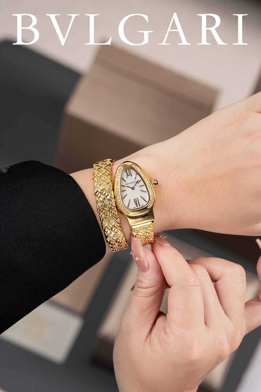 Bvlgari Serpenti Spiga Women's Watch, Quartz Movement, Gold-Tone Stainless Steel 8 o 1iofg04f6jj1trgp4j1ntomtg1e