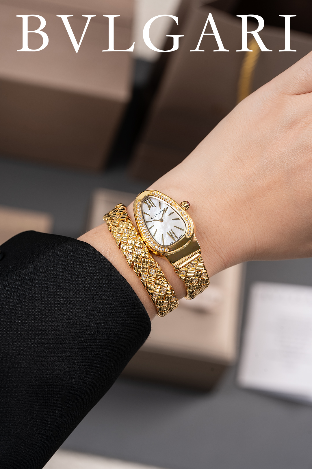 Bvlgari Serpenti Spiga Women's Watch, Quartz Movement, Gold-Tone Stainless Steel 7 o 1iofg04f6qj1m0d1c6l1rmc19d51d