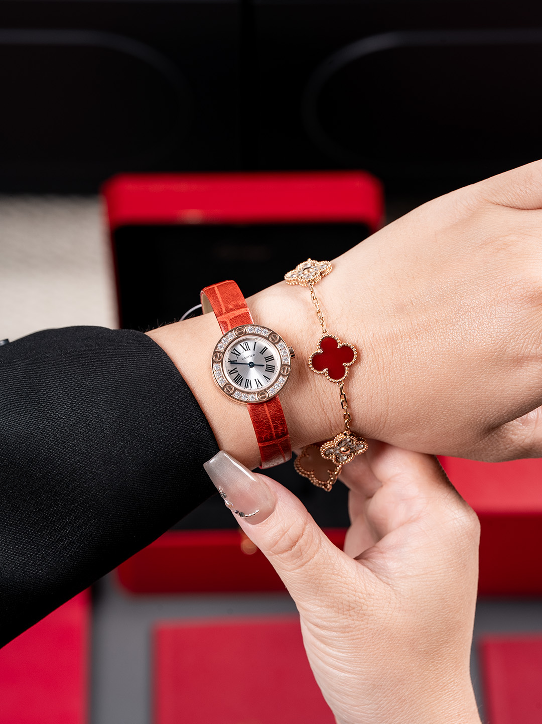 Cartier Love Style Replica Watch with Diamond Accents and Leather Strap 3 o 1is5kbdvv12j24al1v4s1hm314fd2a
