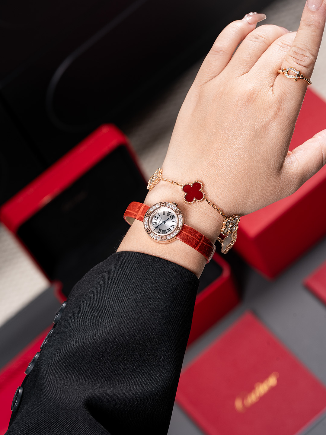 Cartier Love Style Replica Watch with Diamond Accents and Leather Strap 4 o 1is5kbdvvudf1jci1td7t6d8q22b