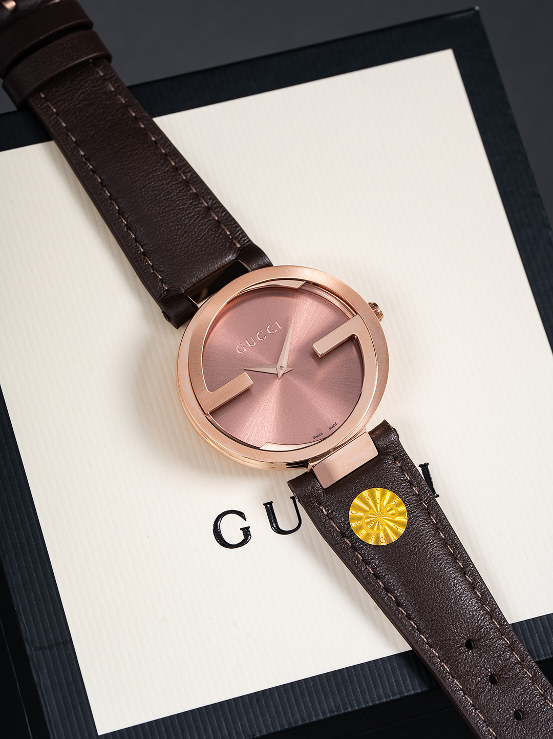 Gucci Women's G-Frame Brown Leather Strap Watch, Rose Gold Tone Dial, 37mm 2 o 1is83njsn1h31vgm1qiq1bi43fe