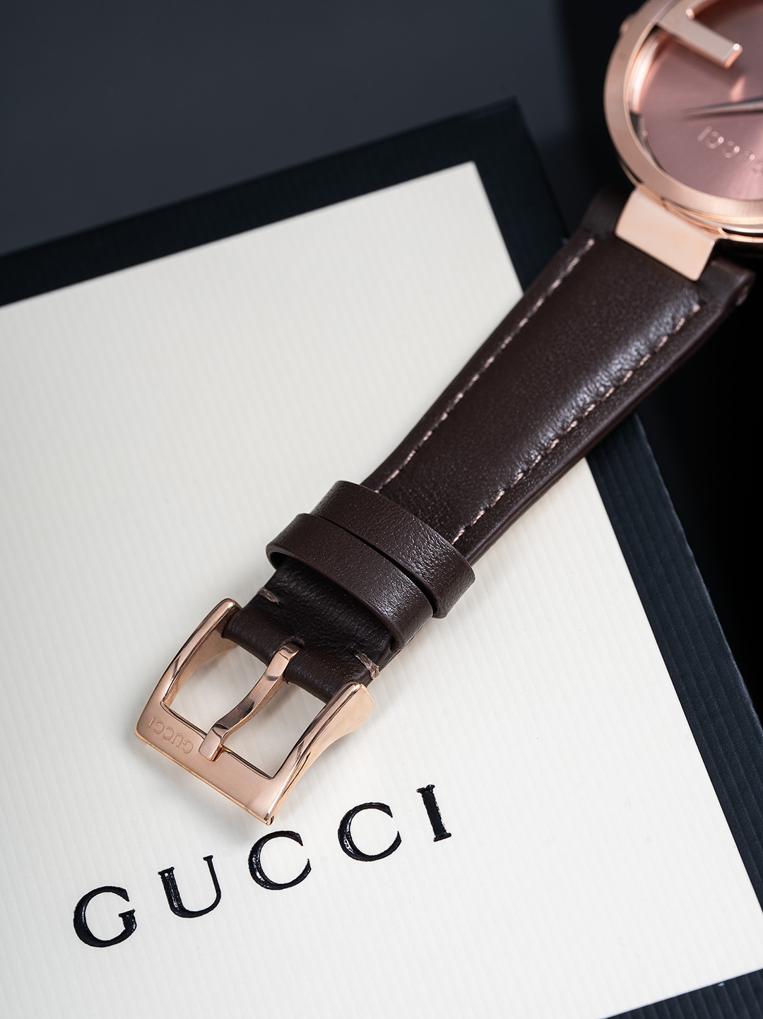 Gucci Women's G-Frame Brown Leather Strap Watch, Rose Gold Tone Dial, 37mm 10 o 1is83njsnp4cnf3185j1op69vi