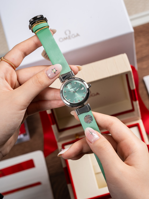Omega Ladymatic Macaron Ladies Watch, 34mm, Diamond Markers, Mint Green Strap 1 Omega Ladymatic Macaron Ladies Watch, 34mm, Diamond Markers, Mint Green Strap