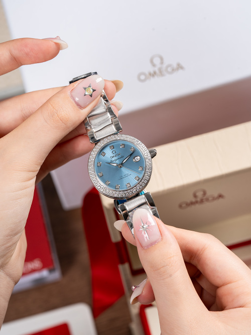 Omega Ladymatic Macaron Blue Dial Diamond Bezel Stainless Steel Watch 1 Omega Ladymatic Macaron Blue Dial Diamond Bezel Stainless Steel Watch