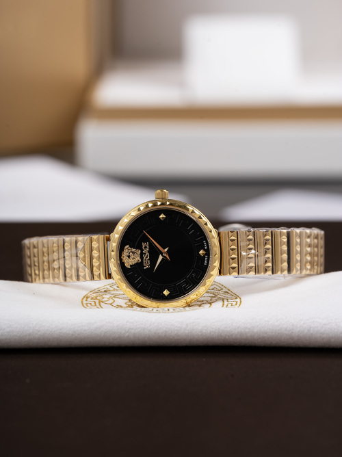 Versace Women's Gold-Tone Stainless Steel Watch with Black Dial 1 Versace Women's Gold-Tone Stainless Steel Watch with Black Dial