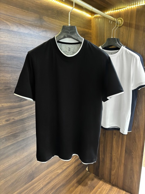 Brunello Cucinelli Layered Trim Short Sleeve T-Shirt - Classic Versatile Style