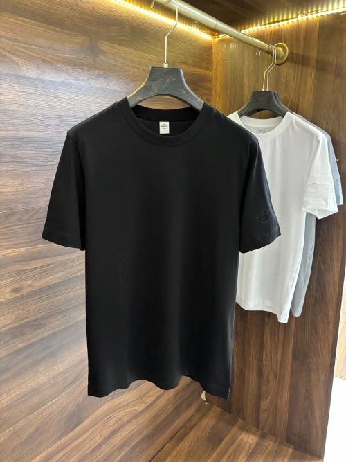 Berluti Men's Silk-Cotton Short Sleeve T-Shirt with Embroidered Logo 1 Berluti Men's Silk-Cotton Short Sleeve T-Shirt with Embroidered Logo