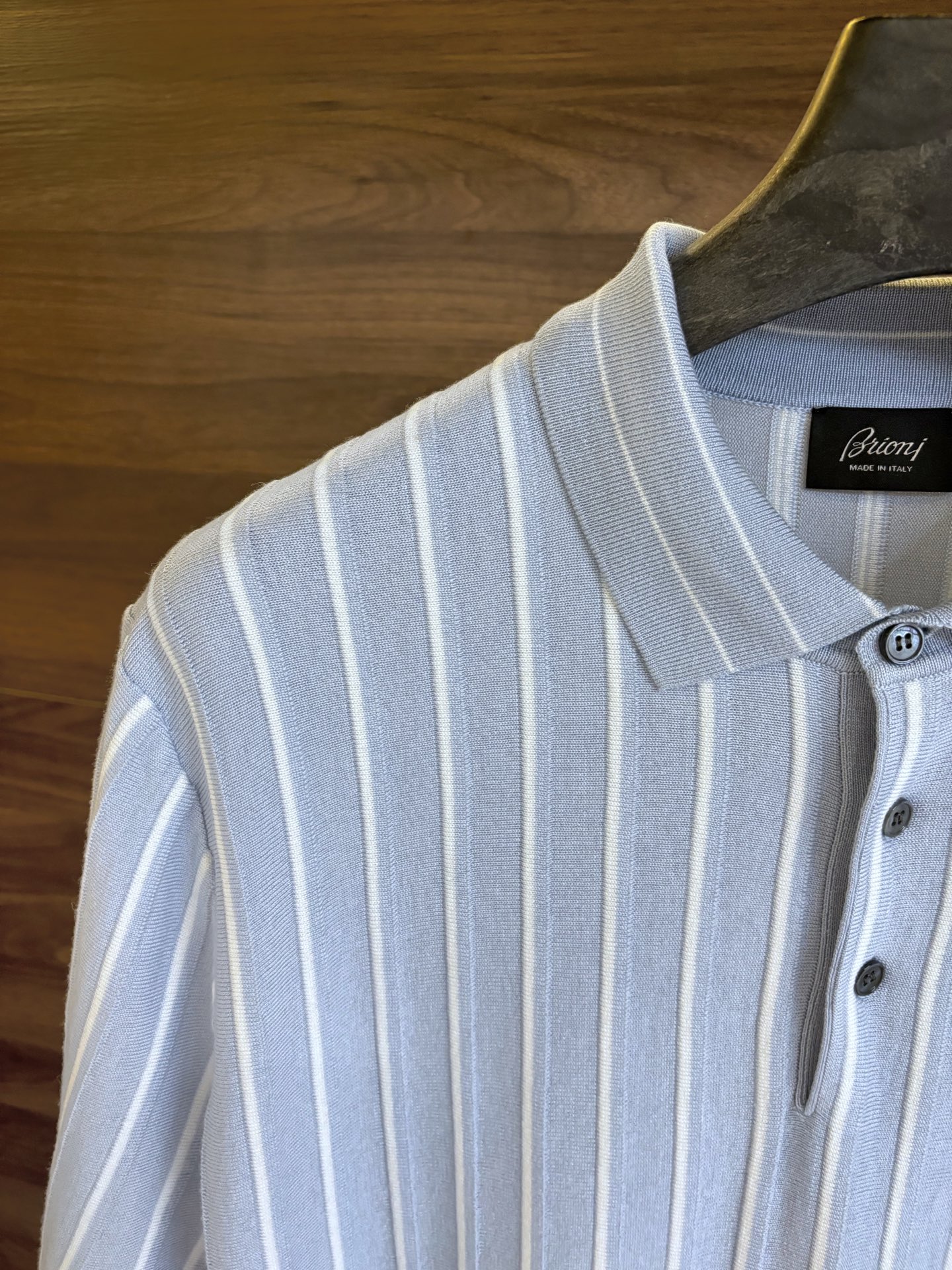 Brioni Striped Silk Blend Polo Shirt - Elegant Knitwear with Button Detail 5 i1751534410184 4157 0 4