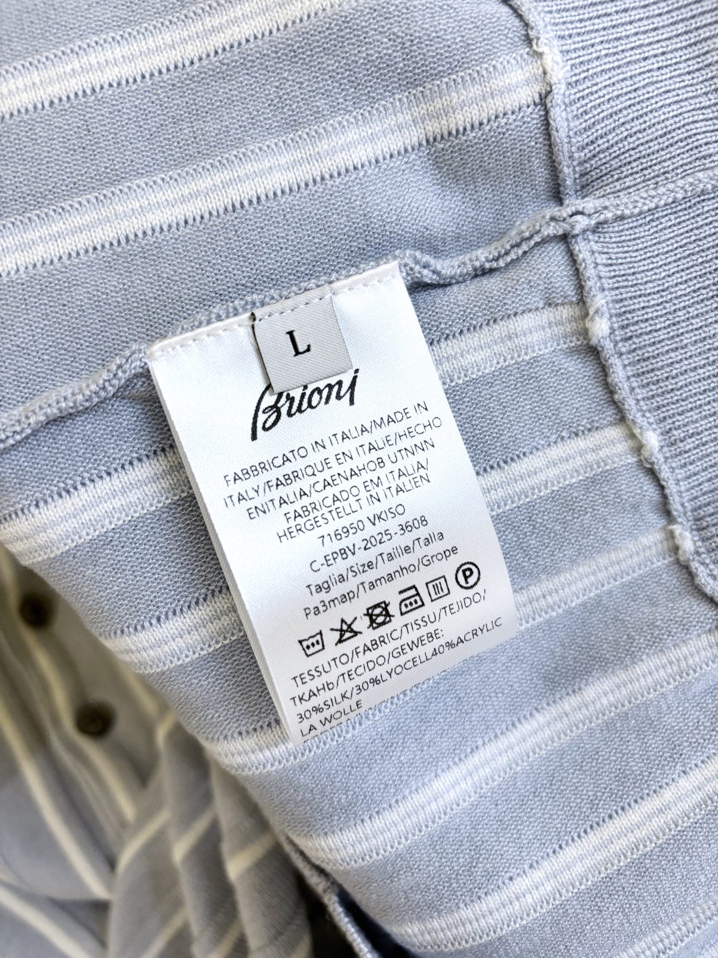 Brioni Striped Silk Blend Polo Shirt - Elegant Knitwear with Button Detail 10 i1751534410384 2551 0 8