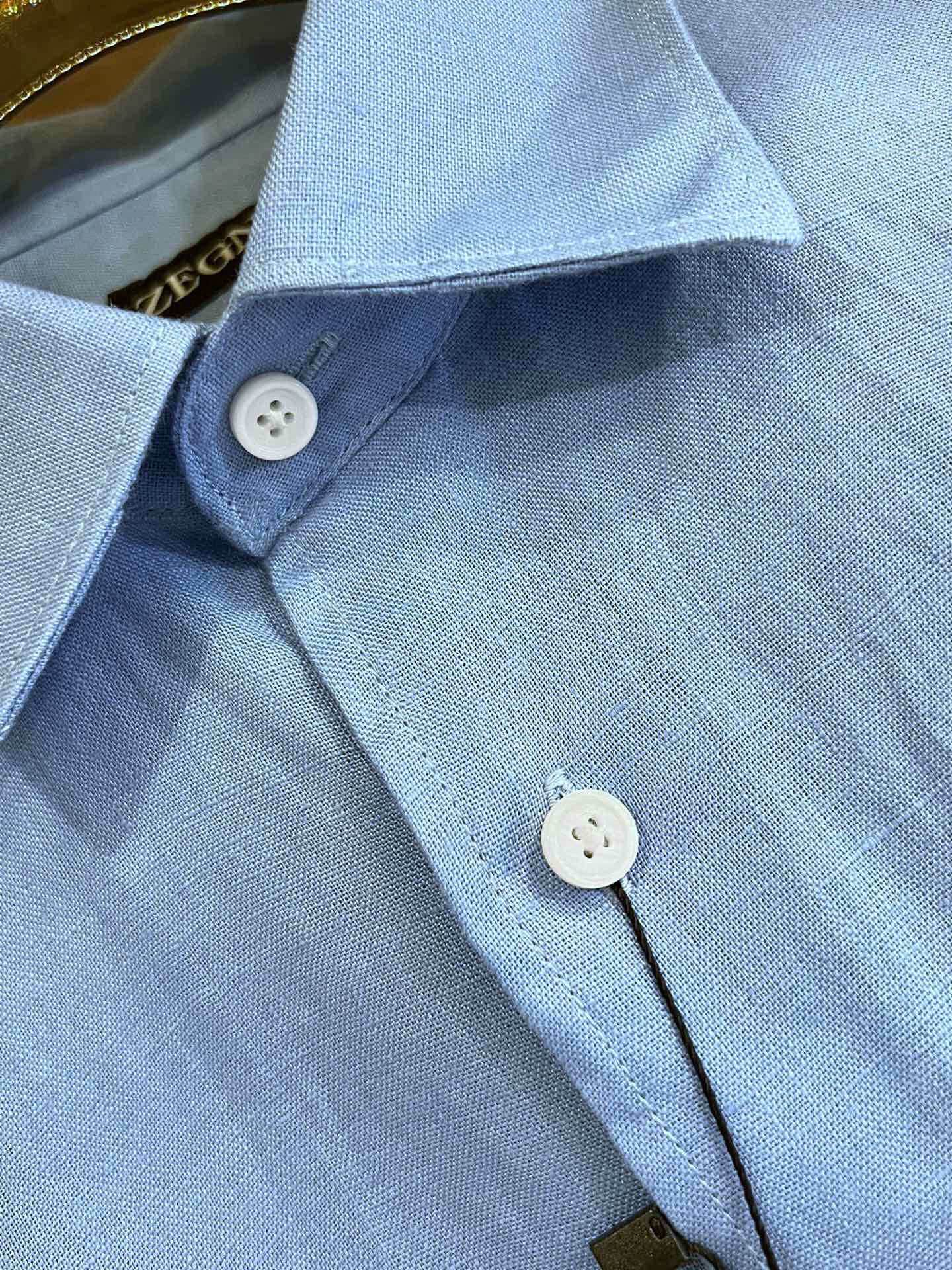 Zegna Linen Short-Sleeve Shirt - Breathable, Lightweight, Casual Style 7 i1751969252875 9599 0 5