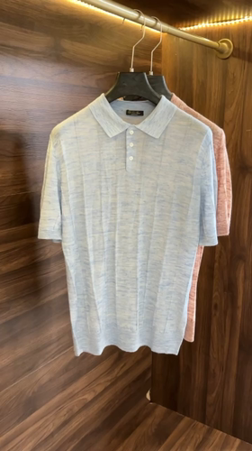 New#🟥lP🆕 老钱！男士万元级质感POLO衫 特定甄选优质53%亚麻47%桑蚕丝精纺纱线立体纹理翻领