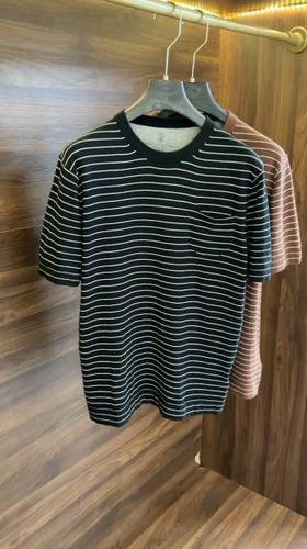 New#🟥Brunello cucinelli 意大利BC 秋季新款经典男士撞色条纹圆领短袖衫。经典条纹