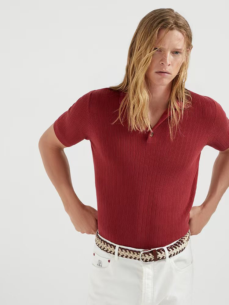 New#🟥Brunello Cucinelli 早秋针织翻领Polo衫，意大利工艺镌刻的优雅时尚，优质的