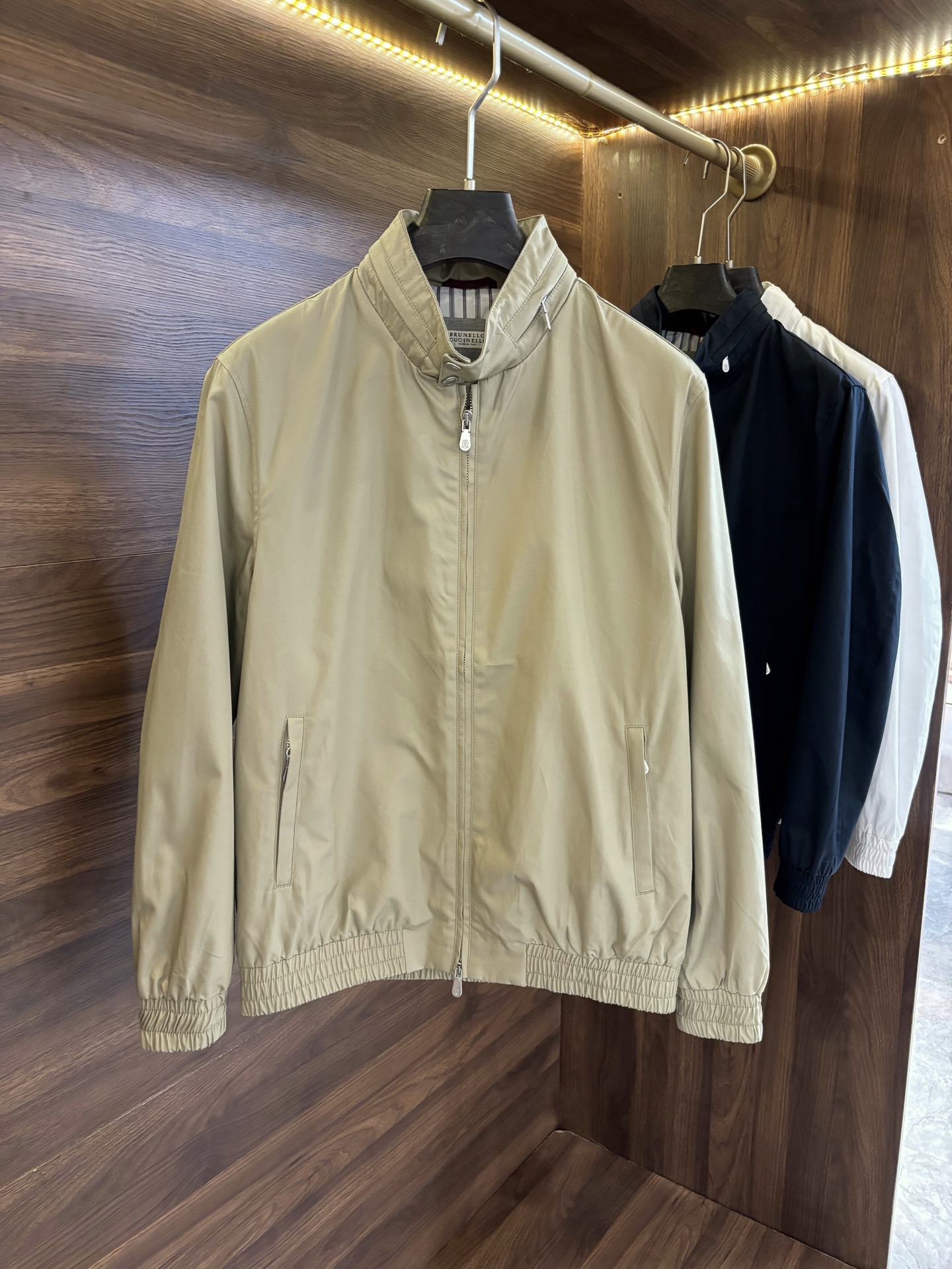 New#🟥 Brunello Cucinelli BC 意大利 老钱风 100%棉立领双扣拉链夹克外套，