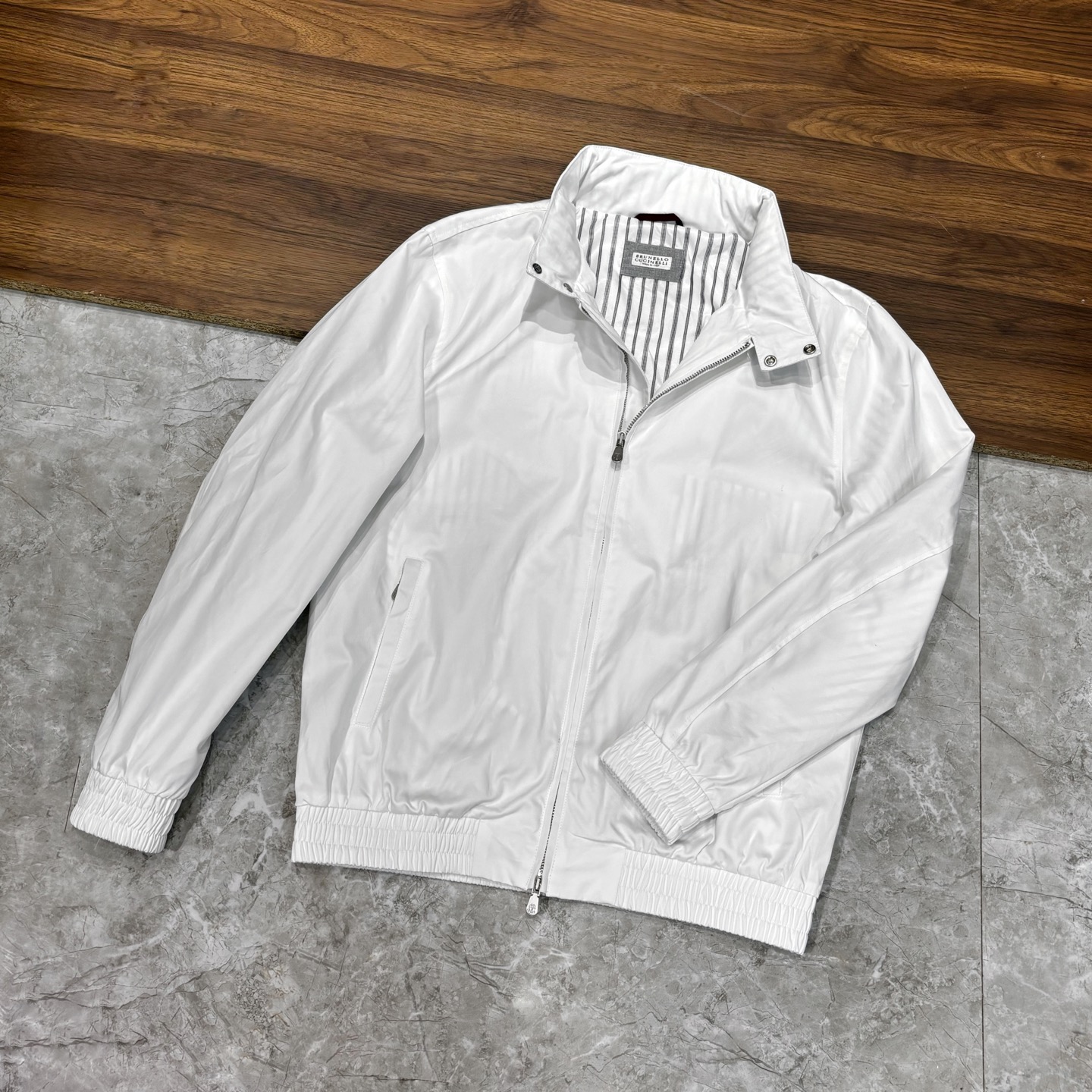 New#🟥 Brunello Cucinelli BC 意大利 老钱风 100%棉立领双扣拉链夹克外套，