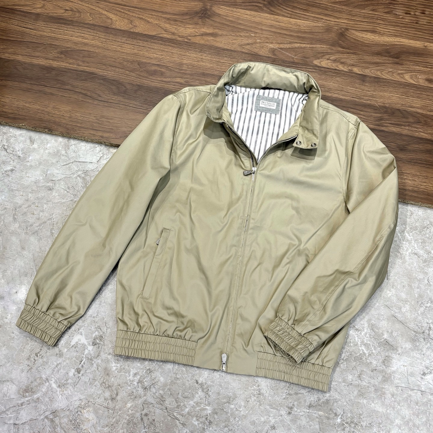 New#🟥 Brunello Cucinelli BC 意大利 老钱风 100%棉立领双扣拉链夹克外套，