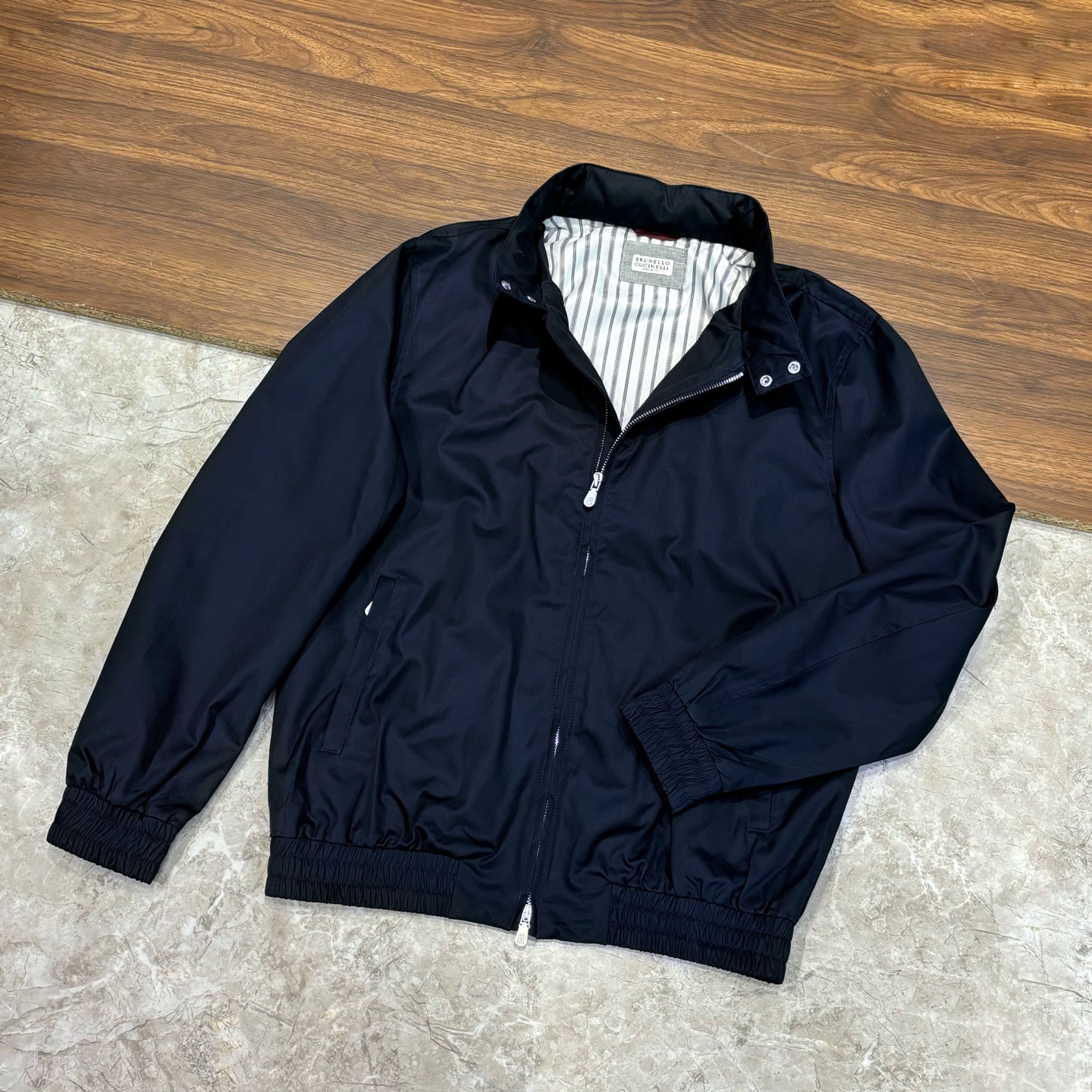 New#🟥 Brunello Cucinelli BC 意大利 老钱风 100%棉立领双扣拉链夹克外套，