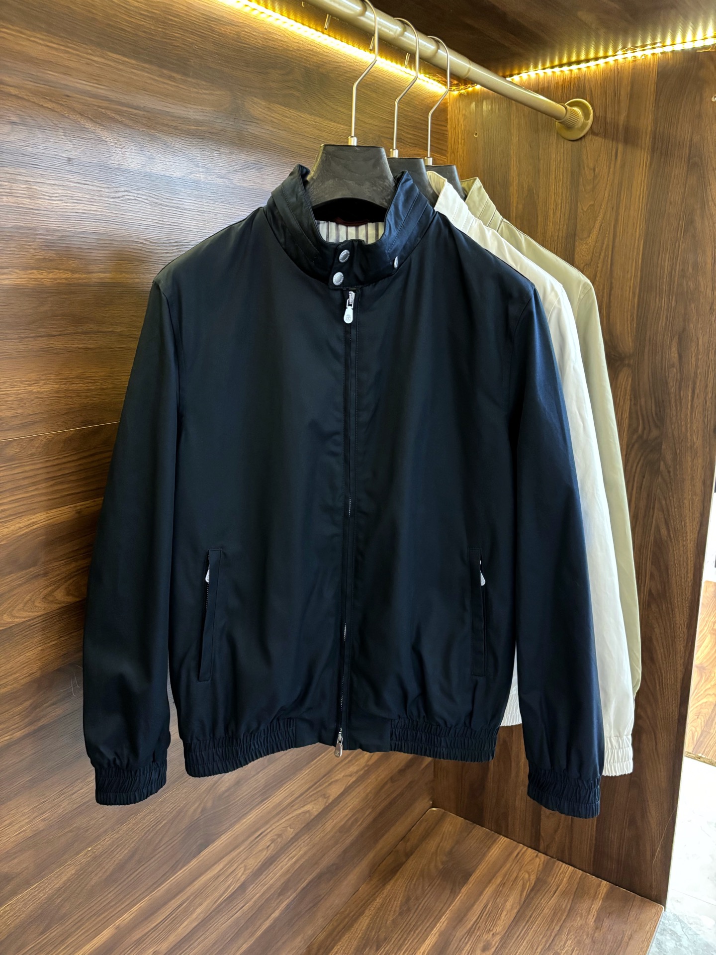 New#🟥 Brunello Cucinelli BC 意大利 老钱风 100%棉立领双扣拉链夹克外套，