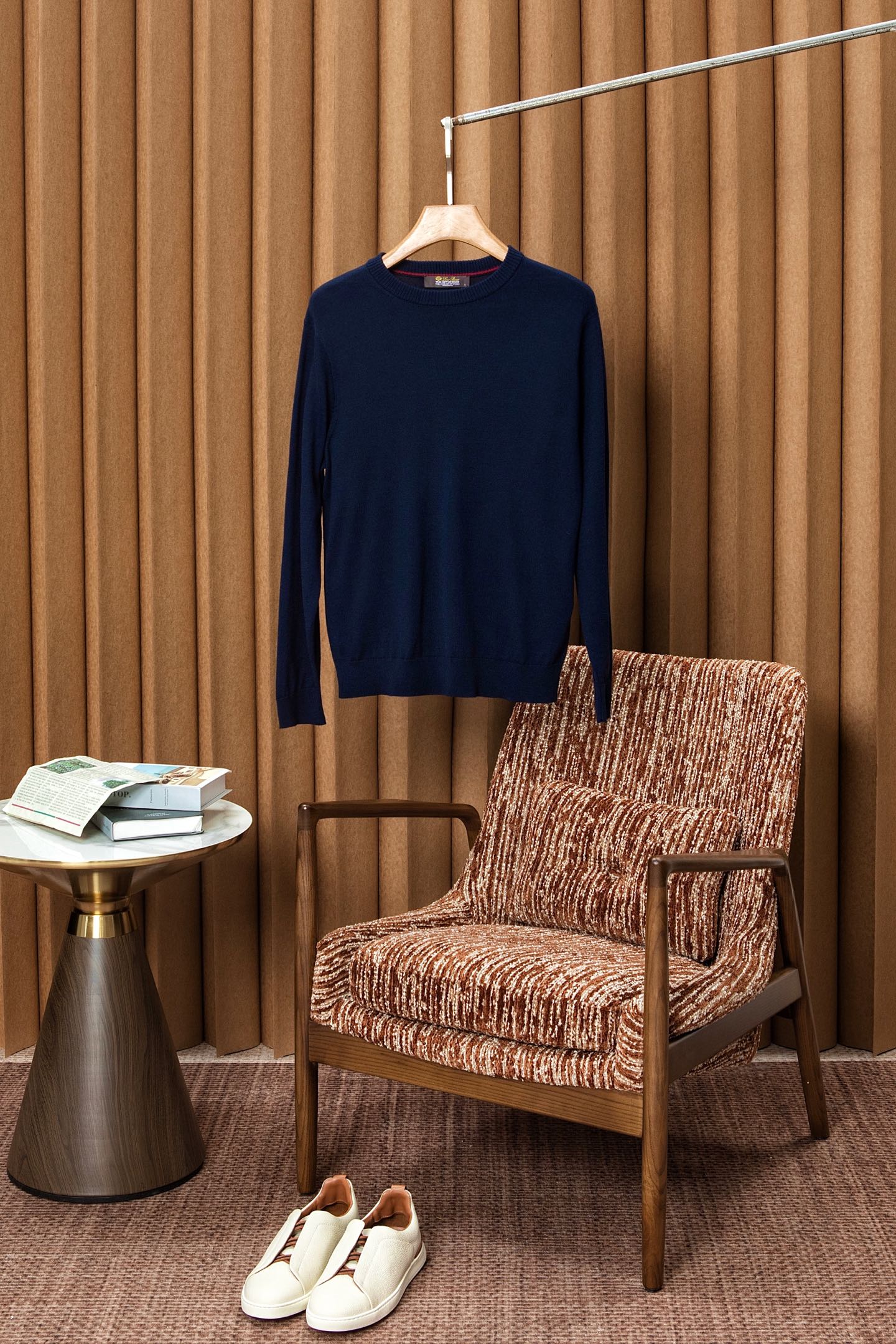 Loro Piana Men's Classic Crew Neck Wool Sweater - Soft & Comfortable