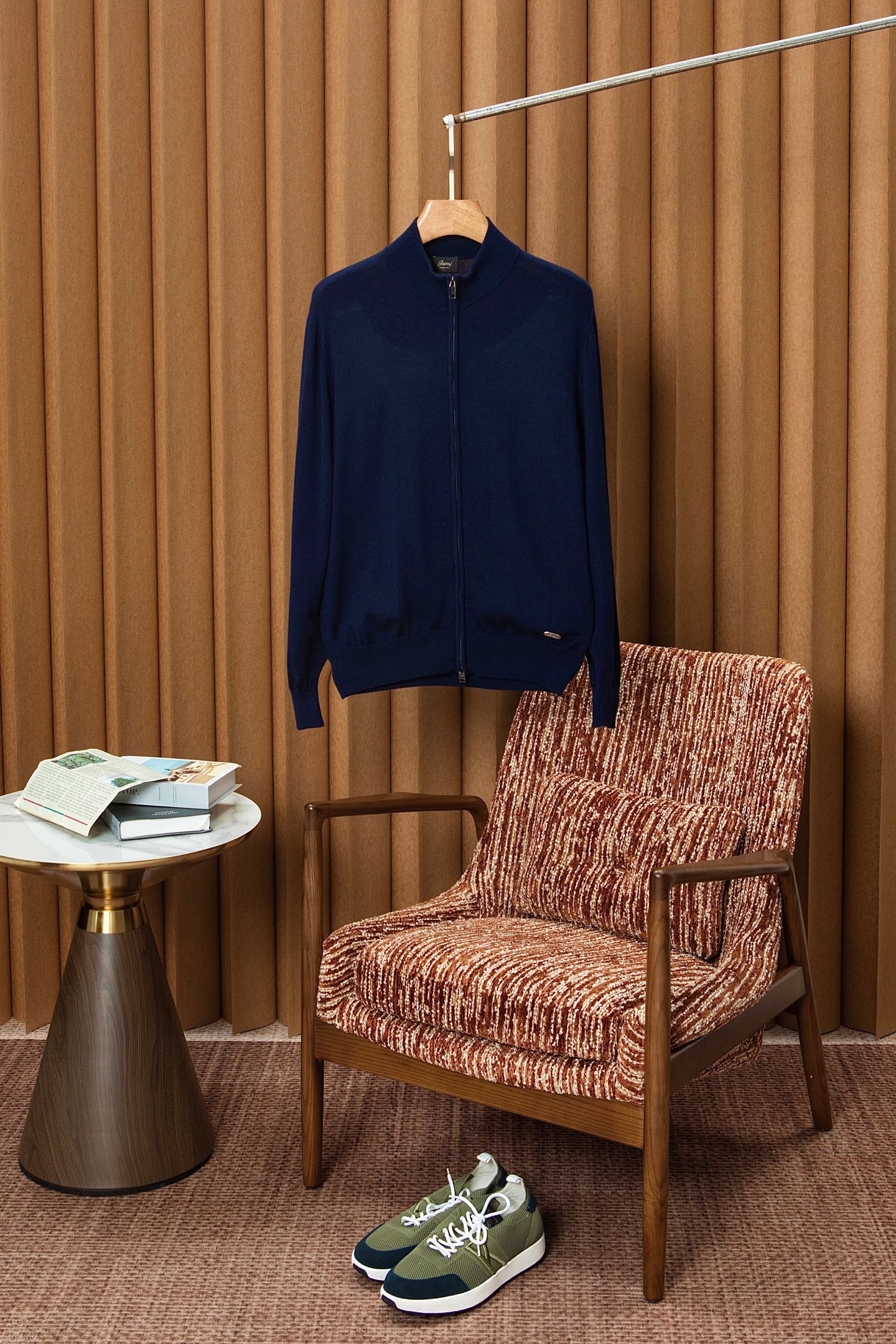 Brioni Men's 100% Wool Full Zip Cardigan Sweater - Stylish & Comfortable