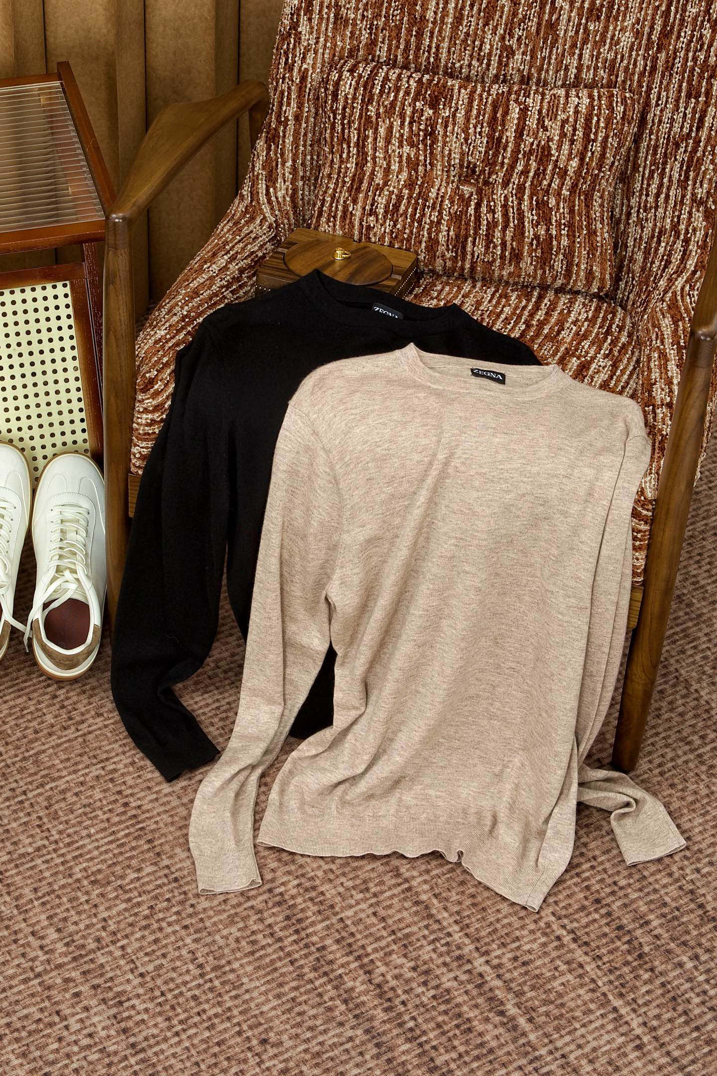 New#🟥ZE 杰家 男士圆领羊毛衫，圆领设计简约经典，而且作为时尚界的“万能公式”，圆领T恤与任何下装