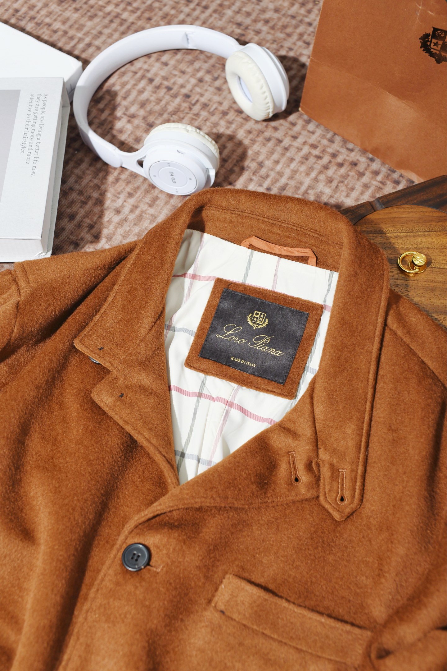 New#🟥lP🆕 诺悠翩雅 臻品羊绒混纺琥珀棕男装夹克外套，黄金配比面料触感与性能的完美平衡。精选20%