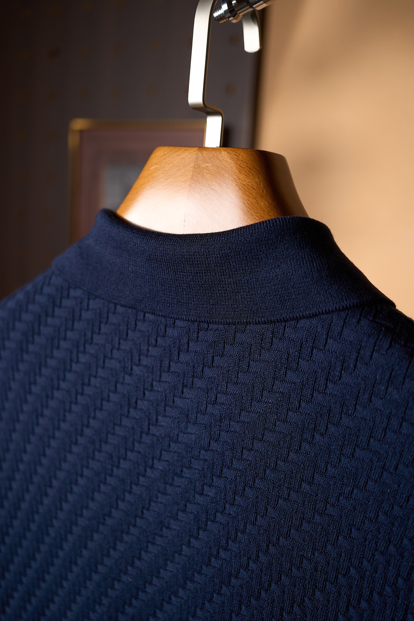 New#🟥Brioni 布里奥尼男士立体提花编织工艺三粒扣设计精选纱线含桑蚕丝翻领短袖针织POLO衫，翻