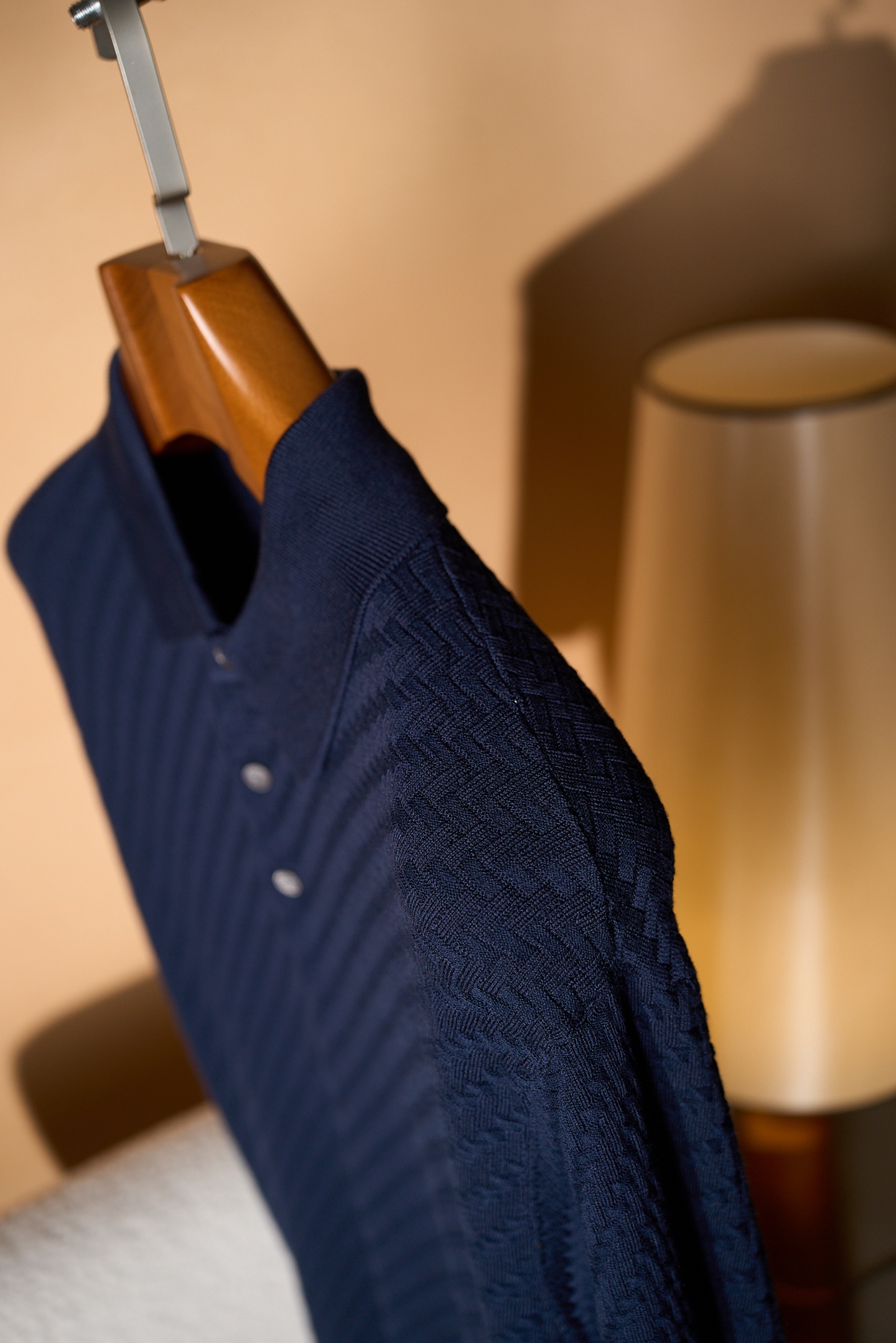New#🟥Brioni 布里奥尼男士立体提花编织工艺三粒扣设计精选纱线含桑蚕丝翻领短袖针织POLO衫，翻