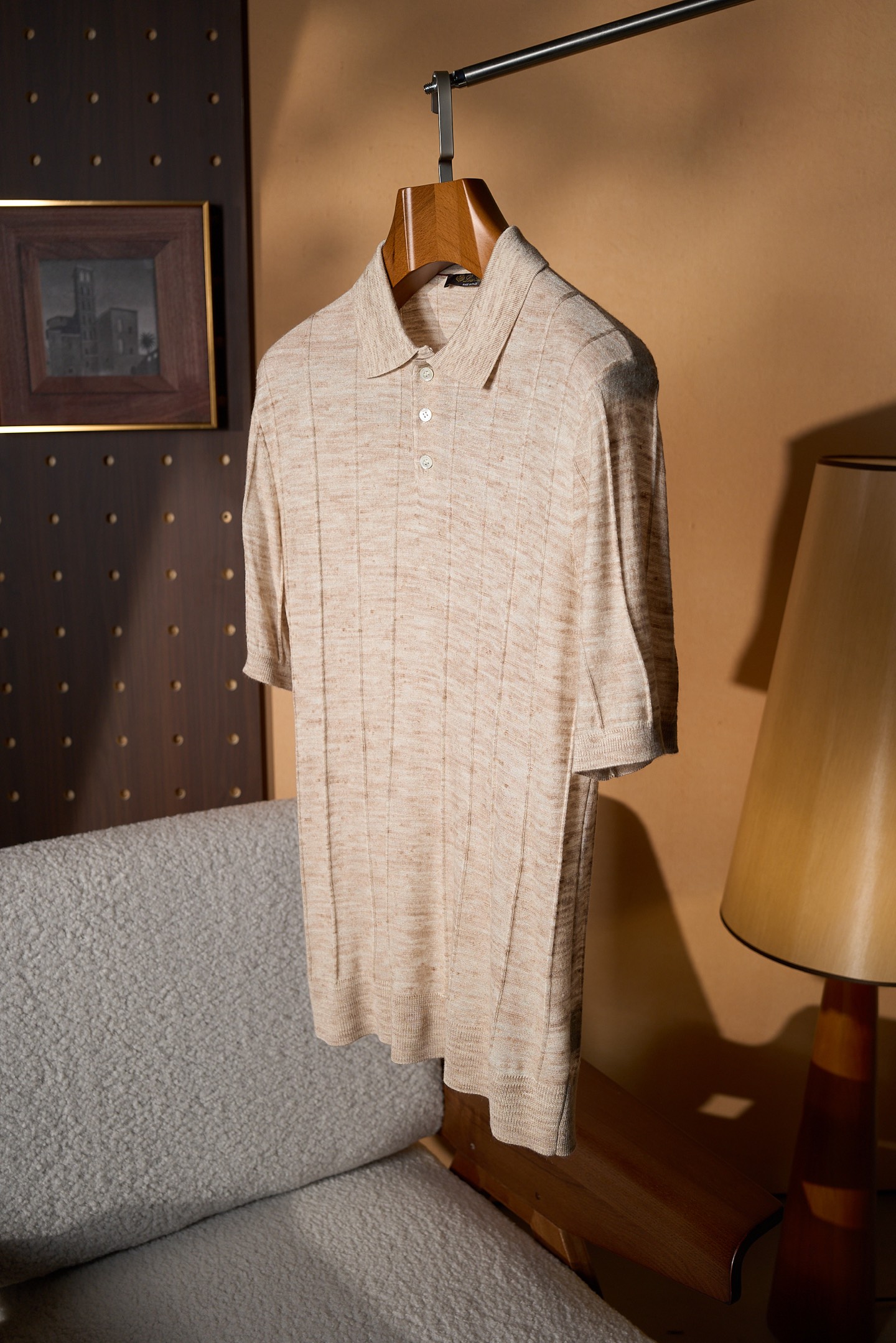 New#🟥Loro piana 老钱！男士万元级质感POLO衫 特定甄选优质53%亚麻47%桑蚕丝精纺纱