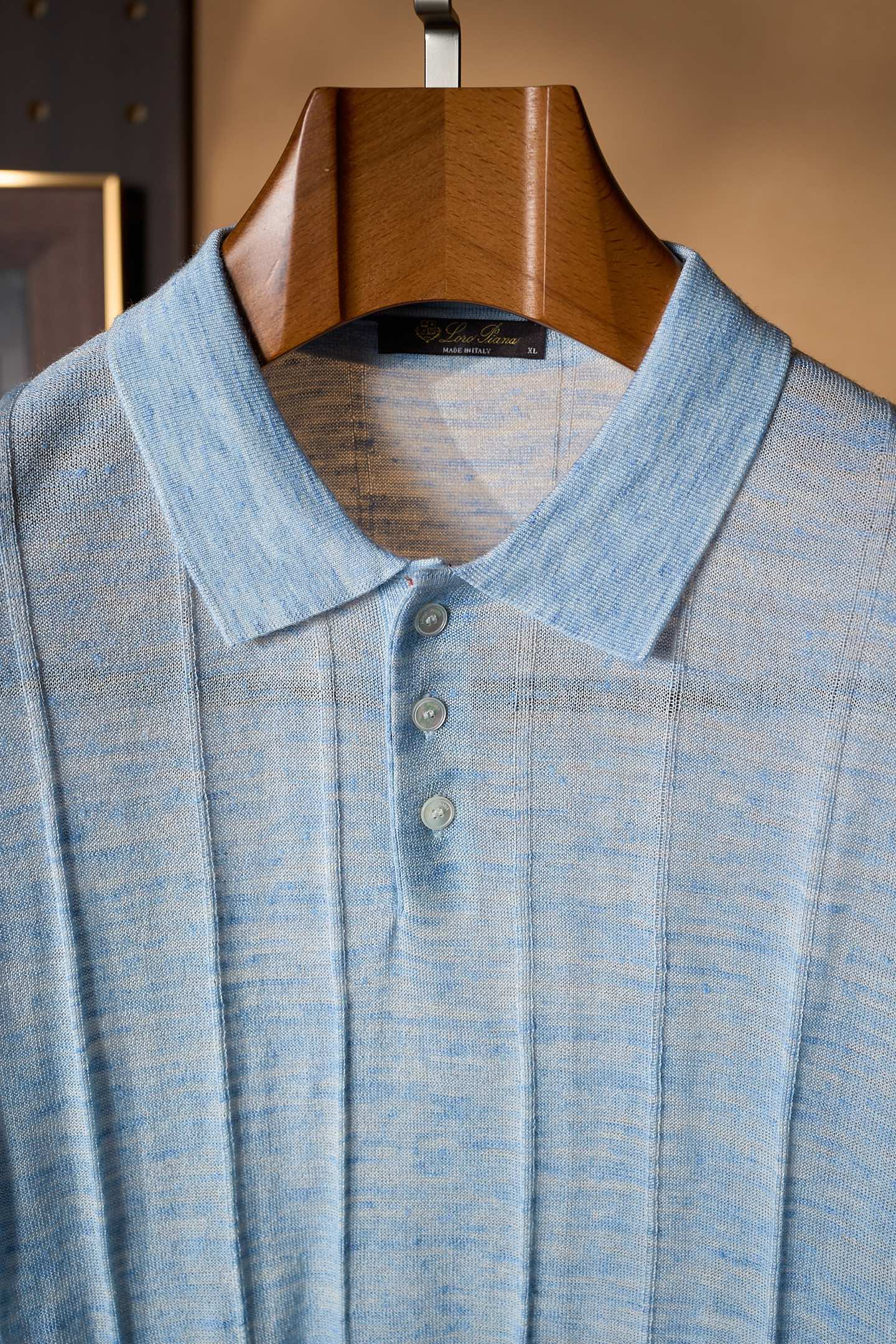 New#🟥Loro piana 老钱！男士万元级质感POLO衫 特定甄选优质53%亚麻47%桑蚕丝精纺纱