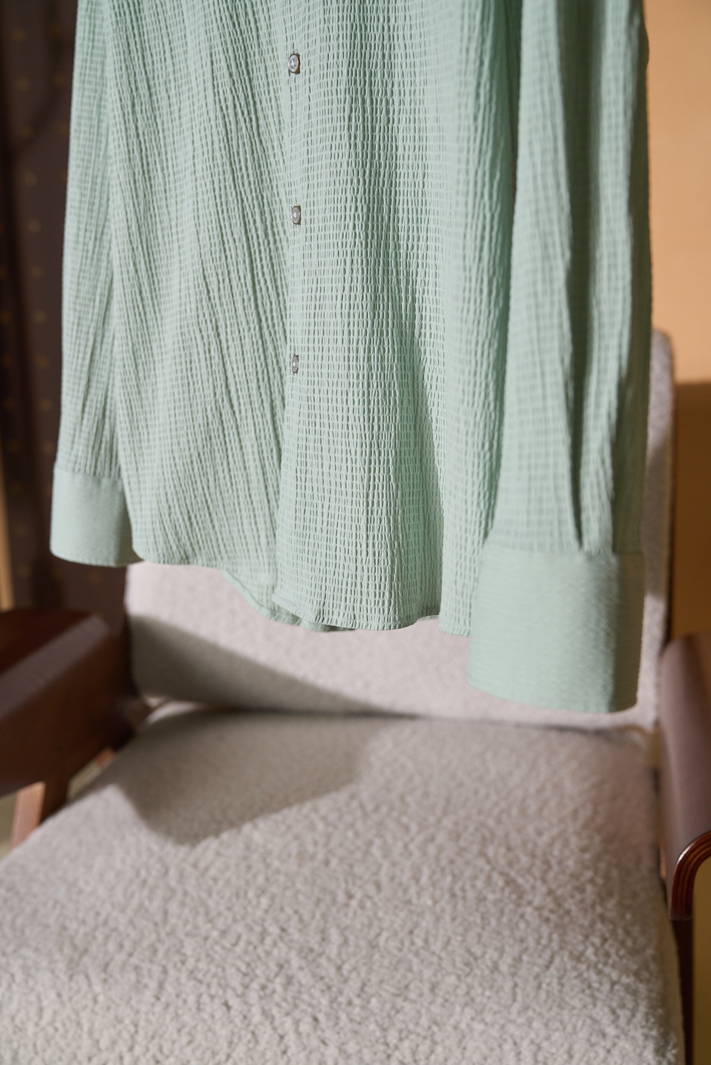 New#🟥「把薄荷森林穿在身上，LV独有的松弛高级感🍃」低饱和薄荷绿泡泡纱肌理自带空气感，自带凉感透气不