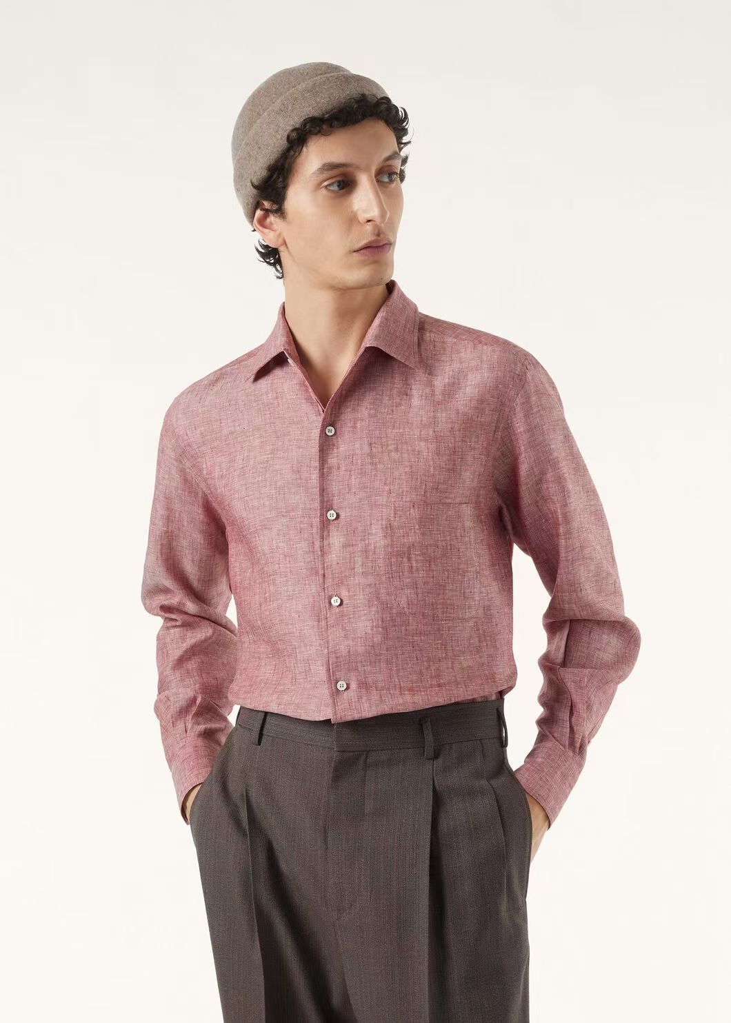 。New#🟥Loro Piana 同风格亚麻衬衫，来自意大利的100%天然亚麻，自带呼吸感的肌理纹理，让