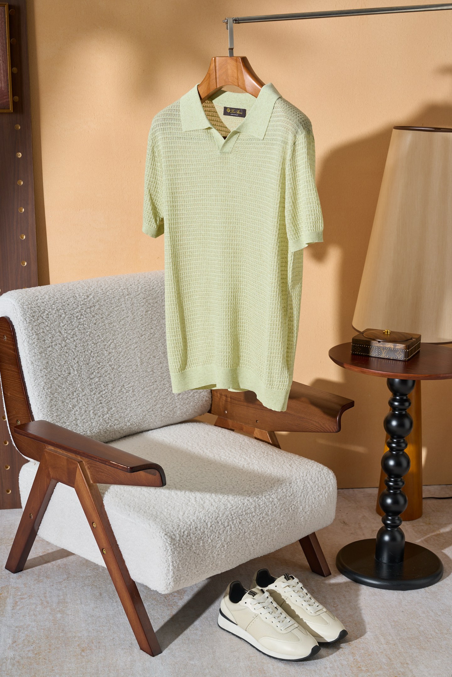 。New#🟥Loro Piana 华夫格针织POLO衫，标志性的亚麻混纺肌理，自带会呼吸的透气孔夏天的松