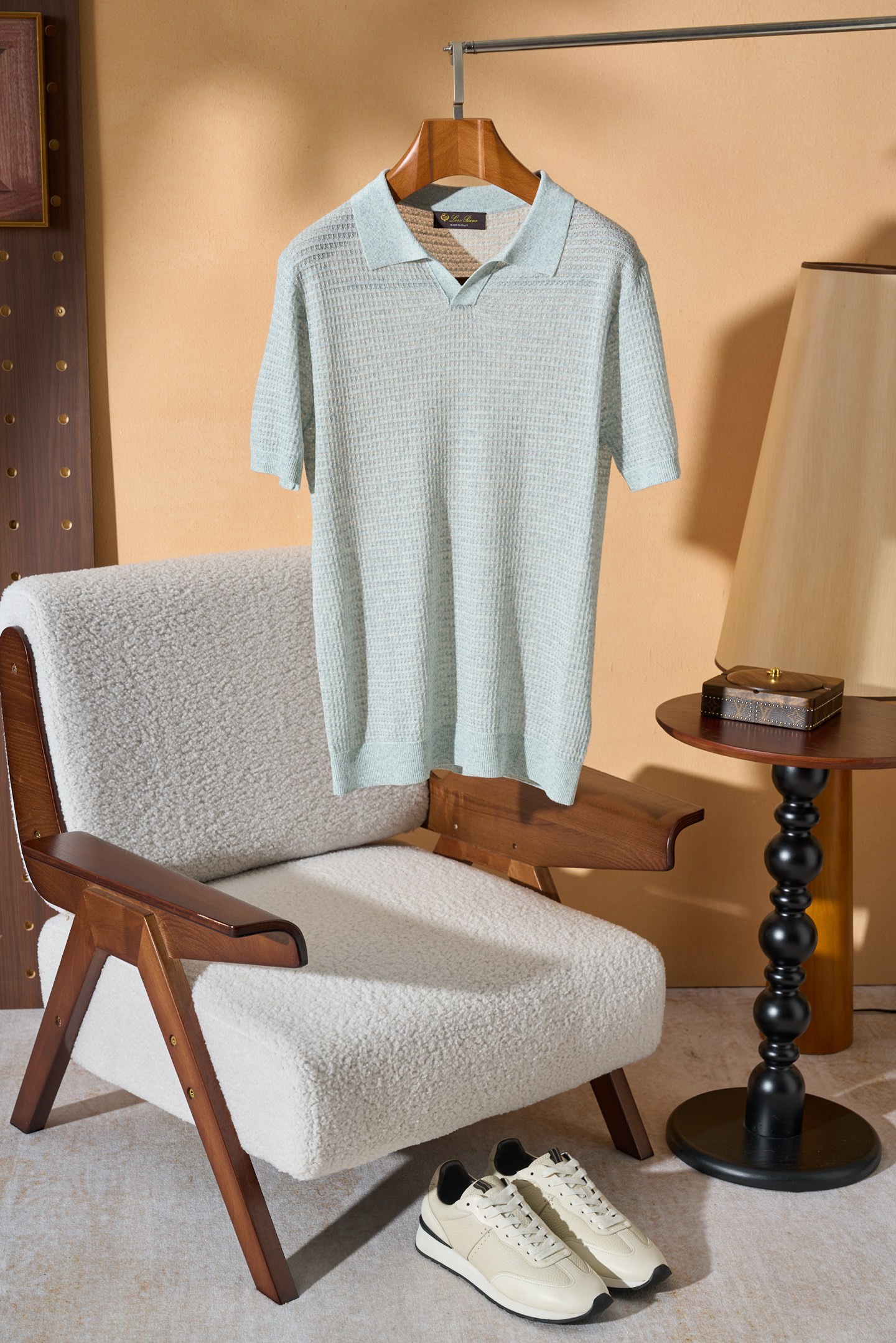 。New#🟥Loro Piana 华夫格针织POLO衫，标志性的亚麻混纺肌理，自带会呼吸的透气孔夏天的松