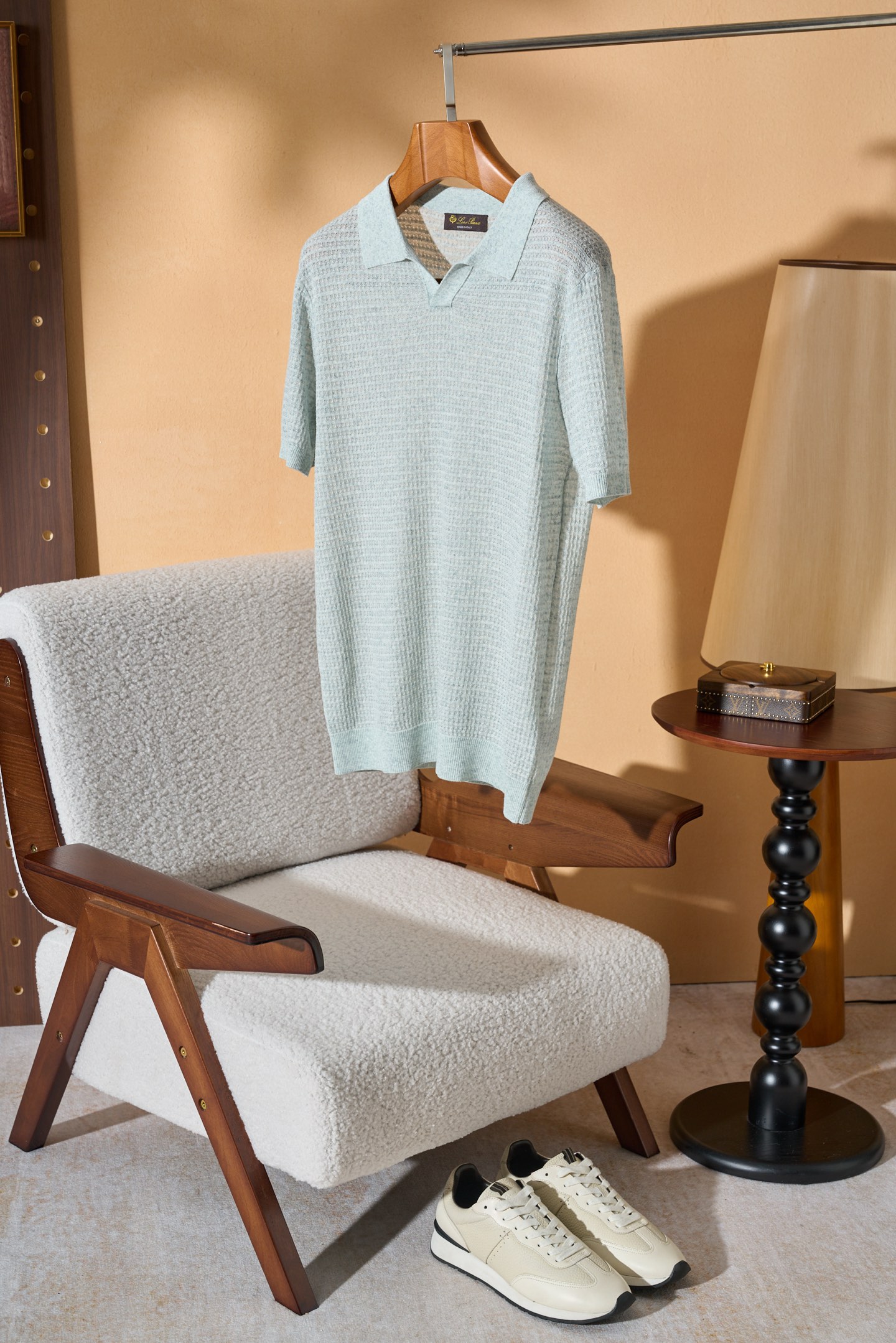 。New#🟥Loro Piana 华夫格针织POLO衫，标志性的亚麻混纺肌理，自带会呼吸的透气孔夏天的松