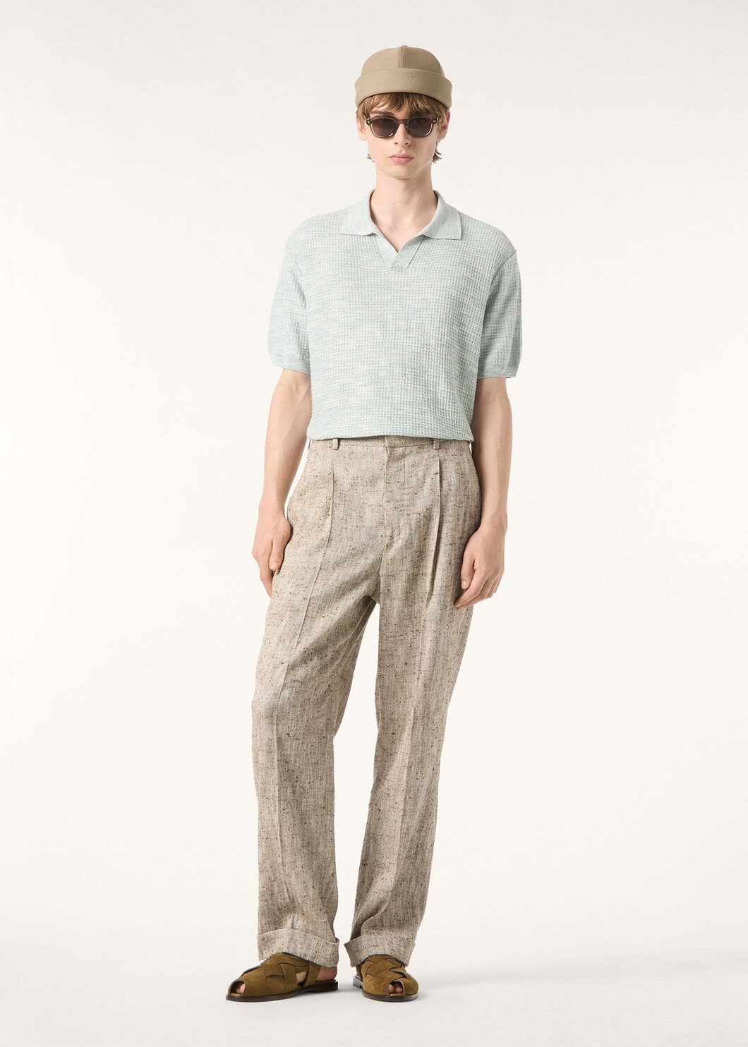 。New#🟥Loro Piana 华夫格针织POLO衫，标志性的亚麻混纺肌理，自带会呼吸的透气孔夏天的松